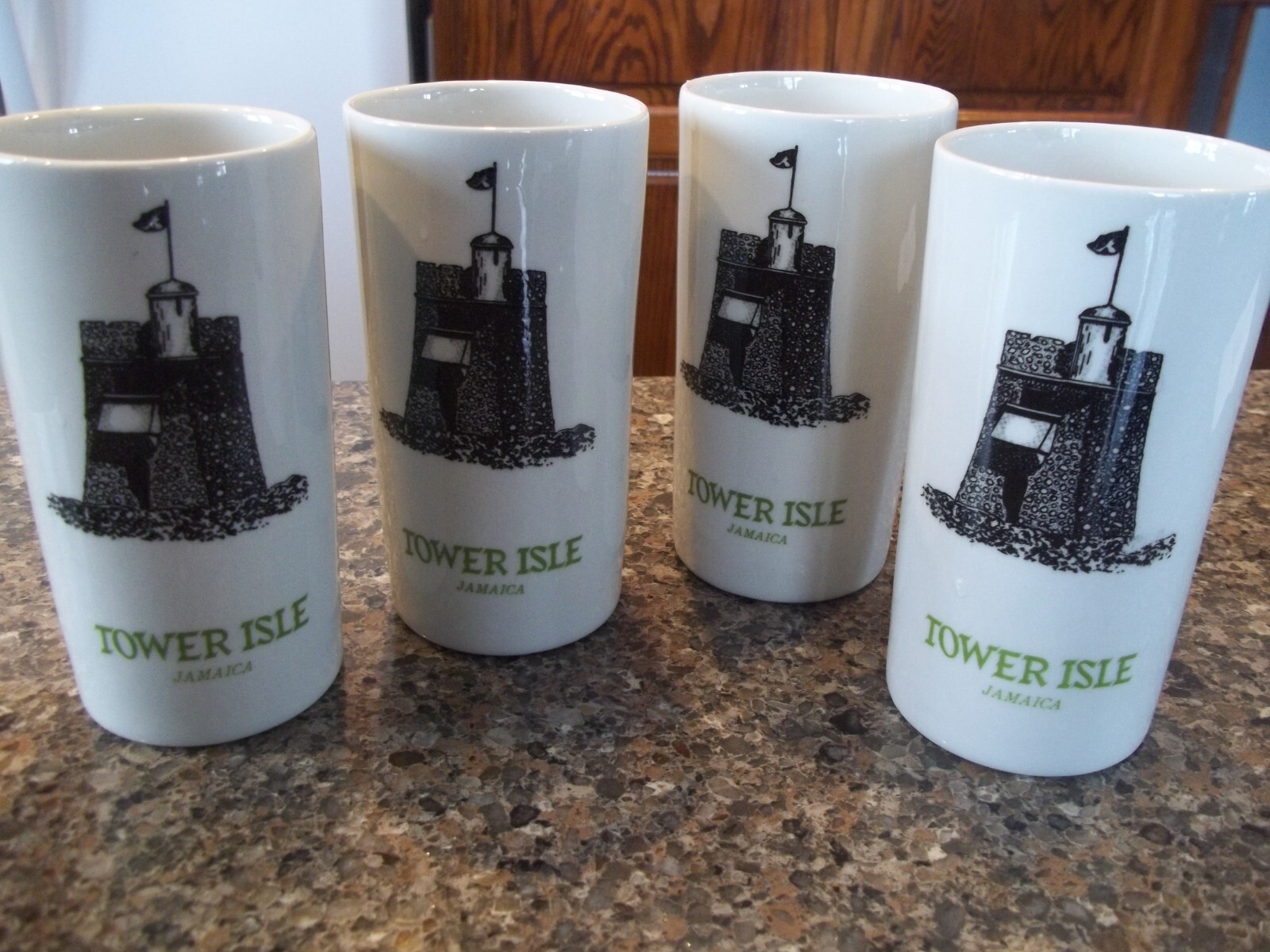 Tower Isle, Jamaica,Vtg set of 4, 16oz Ceramic Tumbler/Tiki Mugs 1970\'s.Signed Tower Isle, Jamaica,Vtg set of 4, 16oz Ceramic Tumbler/Tiki Mugs 1970\'s.Signed