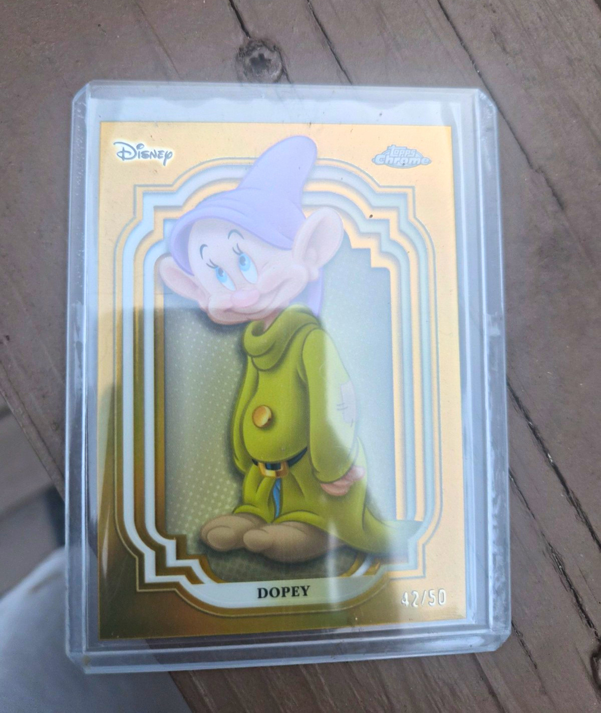 Topps 2024 Topps Chrome Disney Dopey #12 Serial Numbered 42/50 Print Run 50 GOLD