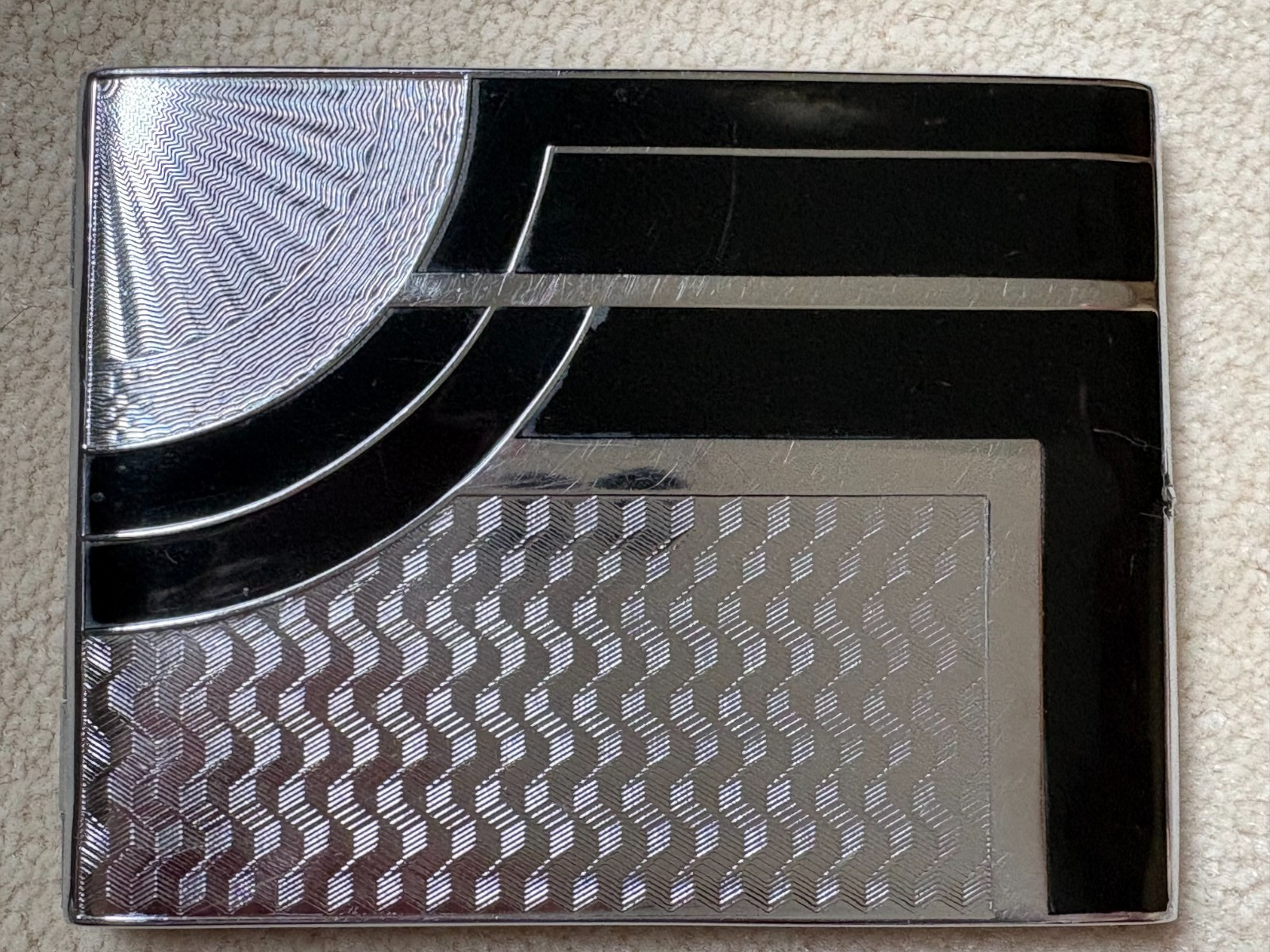 Vintage ART DECO “Evans” cigarette case with Evans Stamp in Deco Font Vintage ART DECO “Evans” cigarette case with Evans Stamp in Deco Font