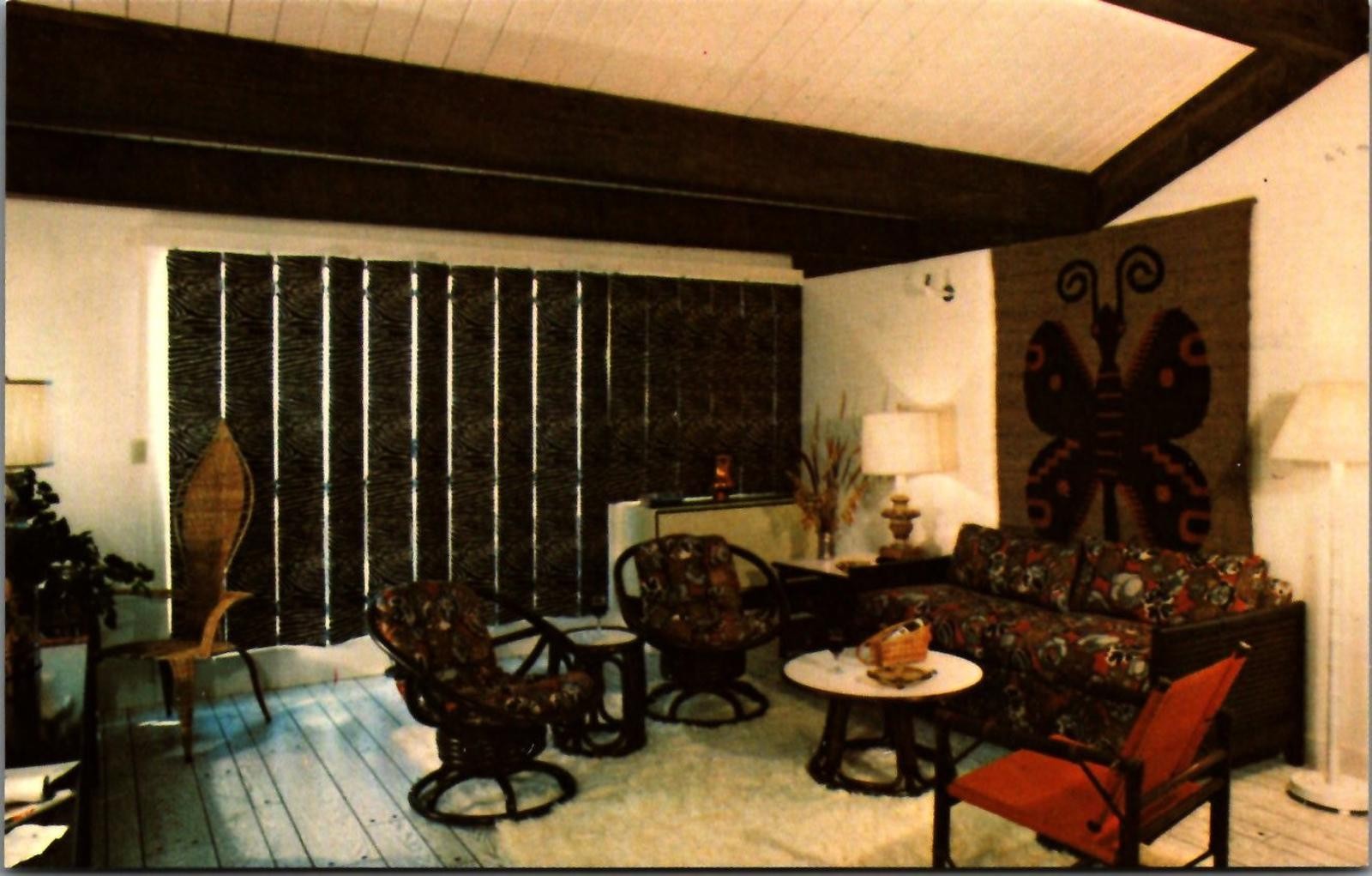 Vintage Postcard of New Seabury's Tide Watch Village Living Room, Massachusetts