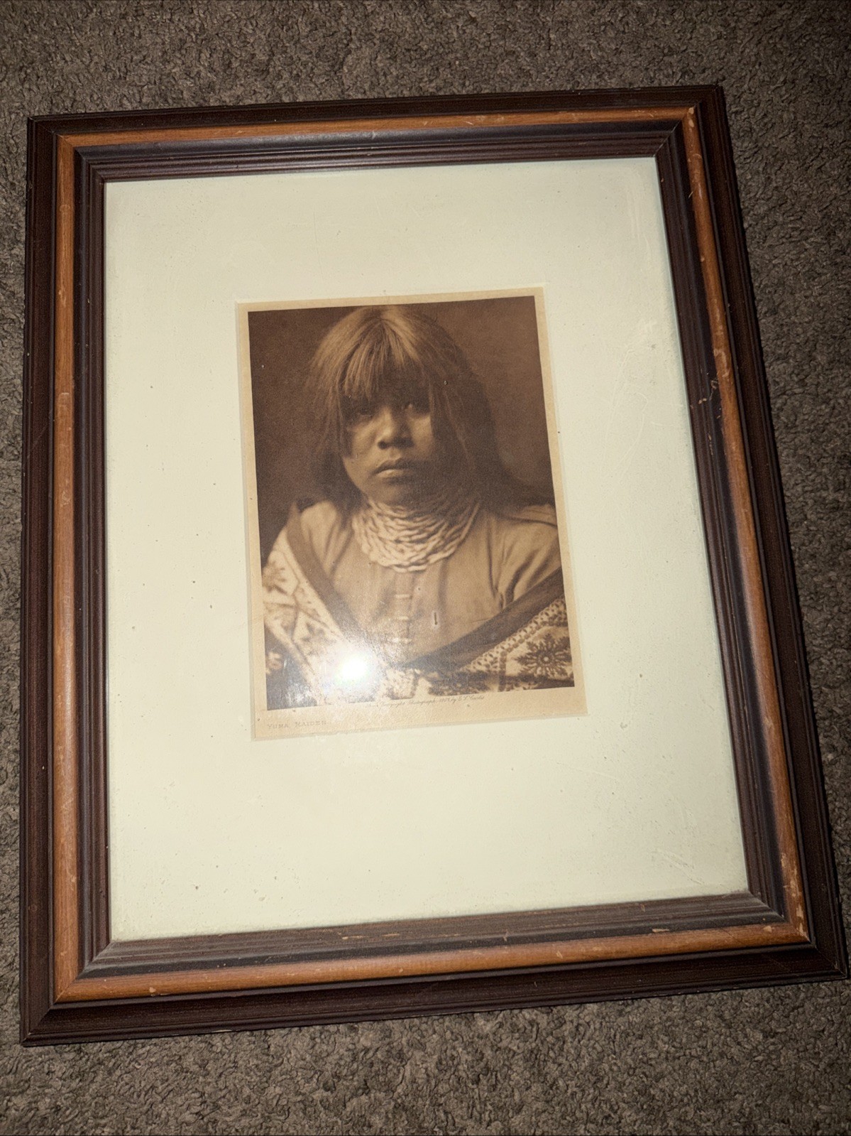 1907 Original Photogravure | Yuma Maiden | Curtis | 5 1/2 x 7 1/2 Framed 1907 Original Photogravure | Yuma Maiden | Curtis | 5 1/2 x 7 1/2 Framed