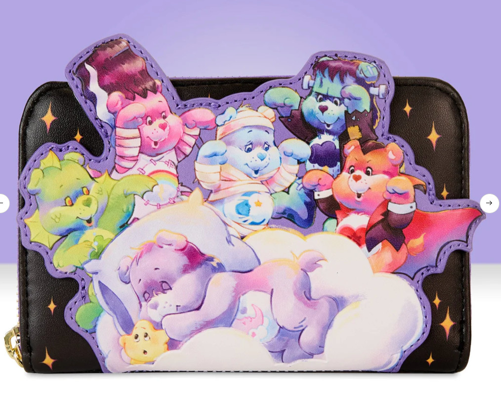Loungefly Care Bears Universal Monsters Scary Dreams Zip Wallet Purse NWT