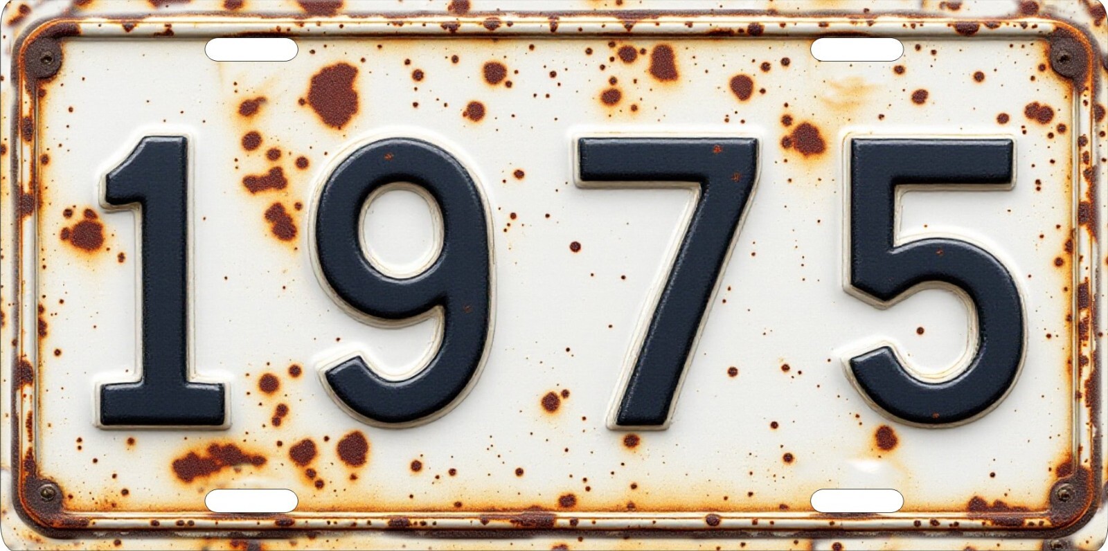 1975 Flat Text Rusty License plate for Dodge, Ford, Chevrolet antique vehicle 1975 Flat Text Rusty License plate for Dodge, Ford, Chevrolet antique vehicle