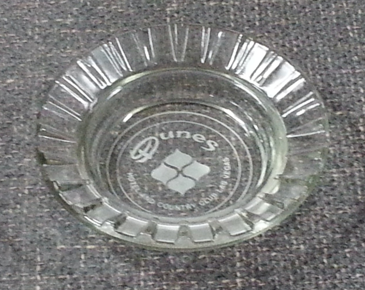 Vintage Dunes Hotel & Country Club Las Vegas Clear Glass Ashtray