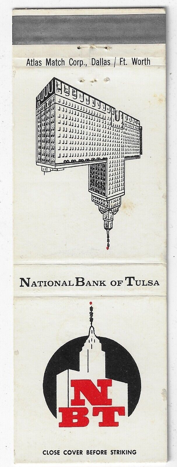 Vintage Matchbook Cover National Bank of Tulsa Oklahoma Date 1962-66 FS 20S. Vintage Matchbook Cover National Bank of Tulsa Oklahoma Date 1962-66 FS 20S.
