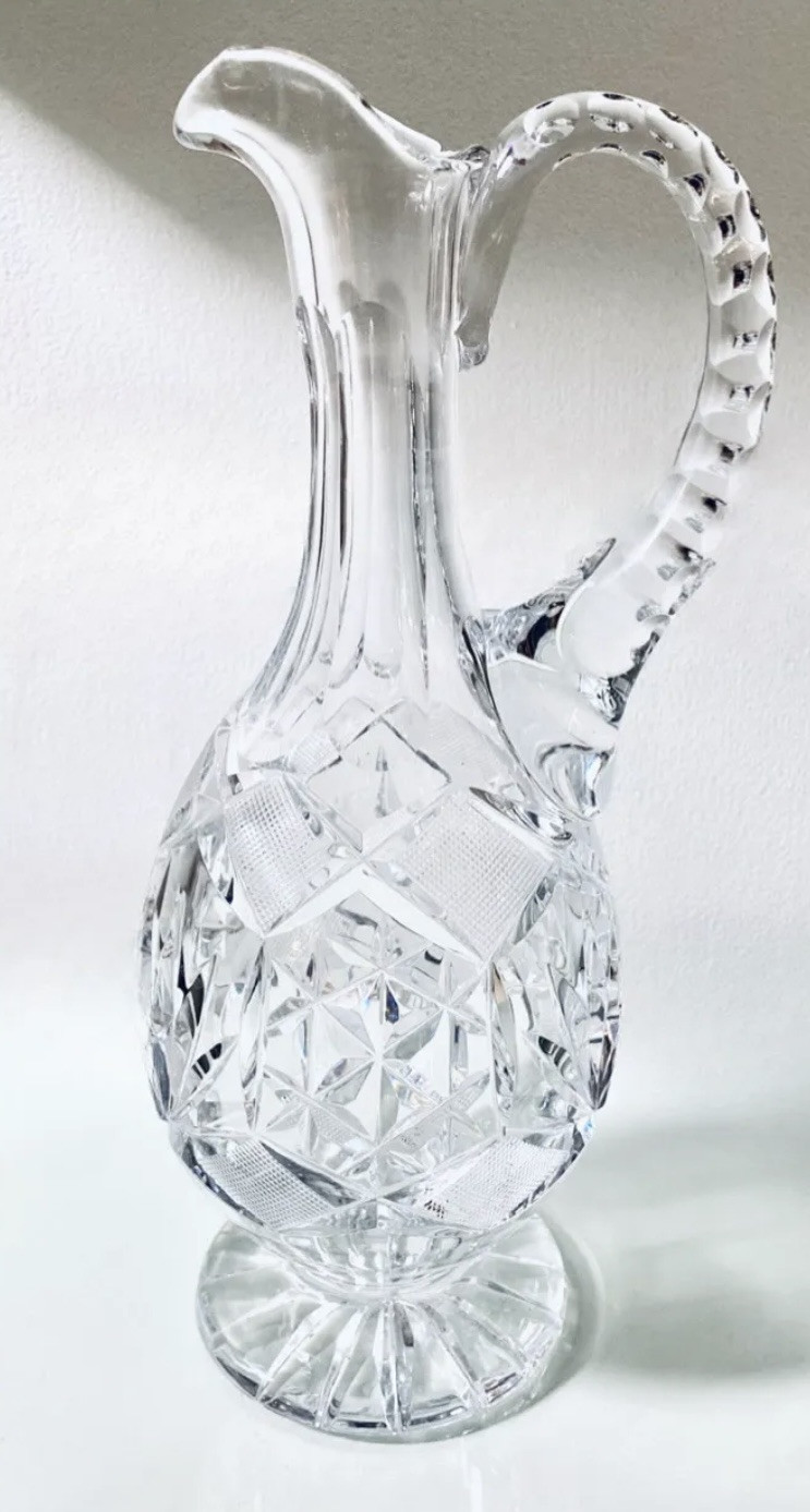 Edwardian Antique 1890 Cut Crystal 11” Jug