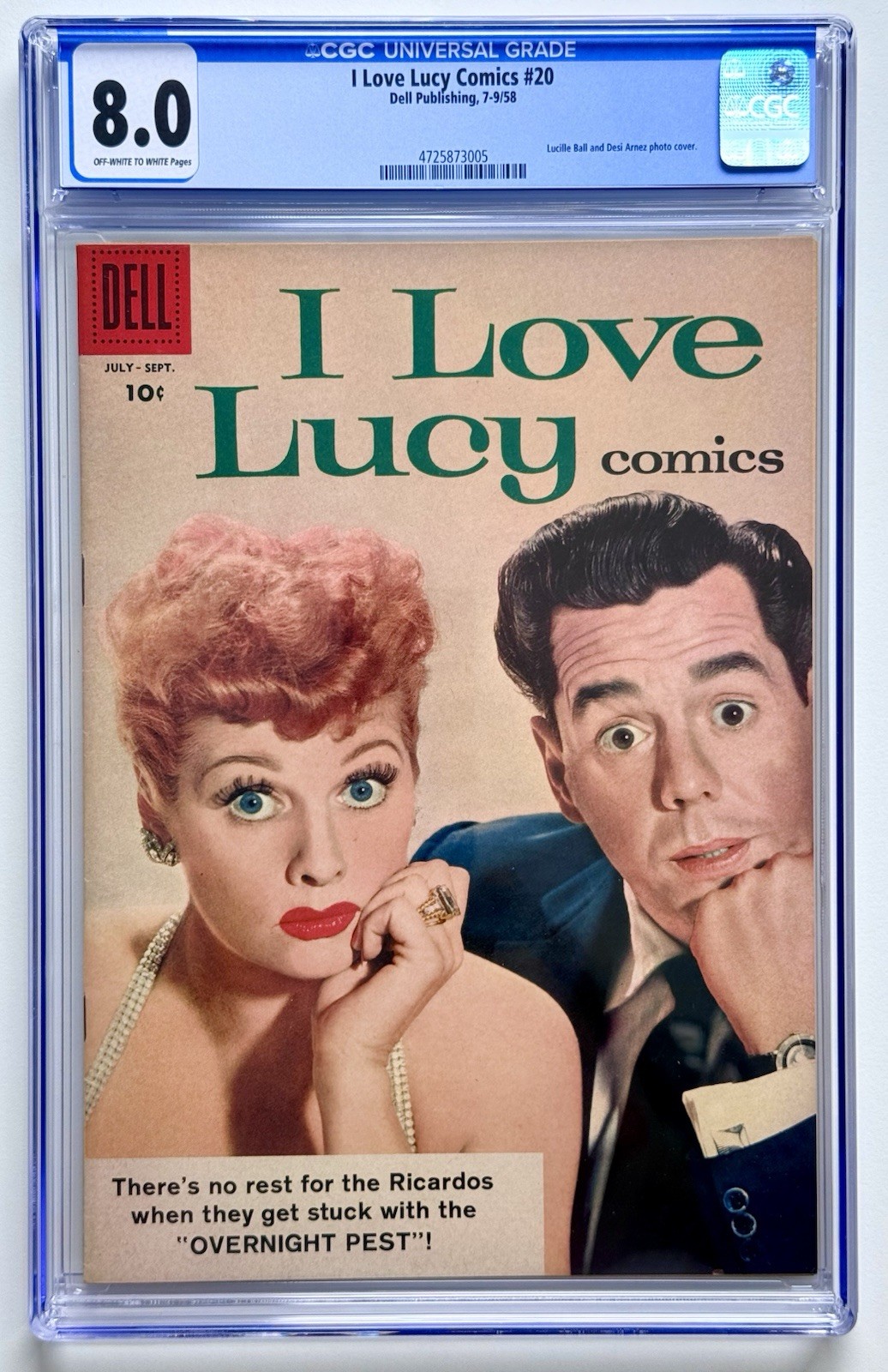 LOVE LUCY #20 ◉ CGC 8.0 * 1958 DELL PHOTO COVER * Desi & Lucy * NEW CASE  👀