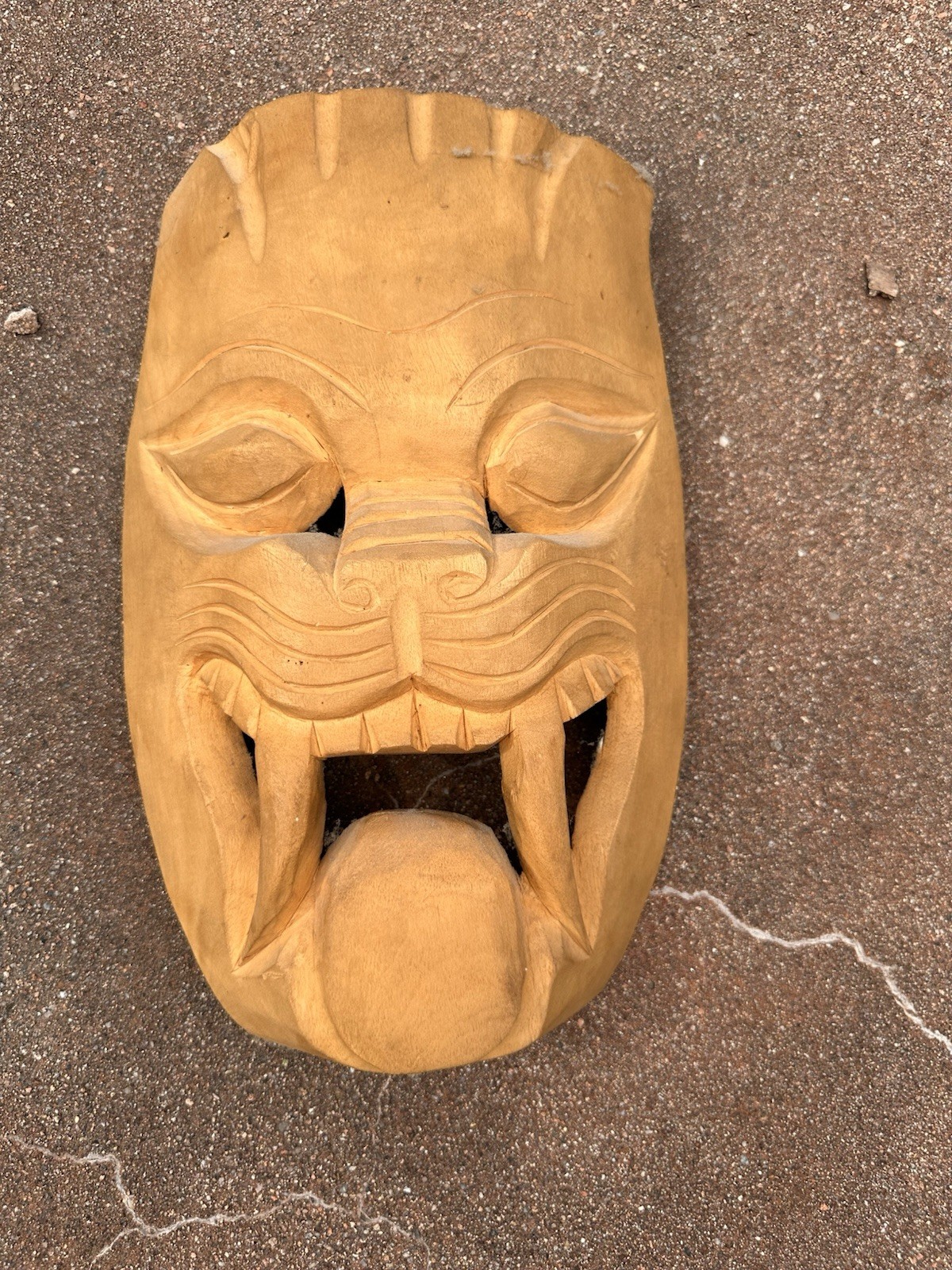 Vtg 1954 Hand Carved Wooden Mask Norman Pfeiffer Architect AIA Provenance HHPA