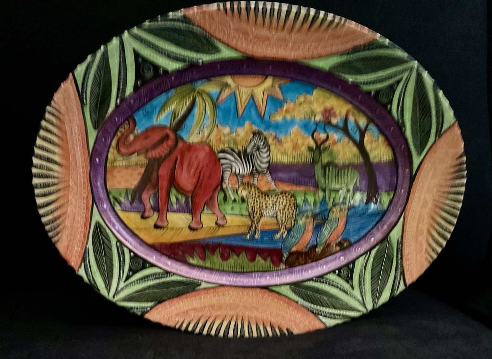 PENZO pottery Zimbabwe Mashona Oval Platter Approx 12 X 9 1/4 Used As Display PENZO pottery Zimbabwe Mashona Oval Platter Approx 12 X 9 1/4 Used As Display
