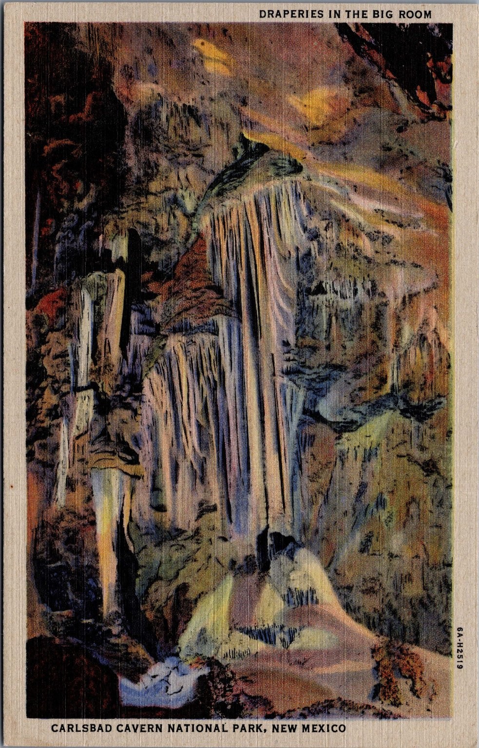 Carlsbad Cavern NM Draperies Big Room Curteich Linen Postcard C.T. Art-Colortone Carlsbad Cavern NM Draperies Big Room Curteich Linen Postcard C.T. Art-Colortone
