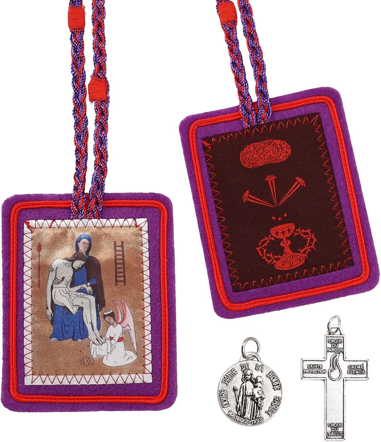 Escapularios Catolicos,Purple Scapular Catholic Marie Julie Jahenny of Benedi Escapularios Catolicos,Purple Scapular Catholic Marie Julie Jahenny of Benedi