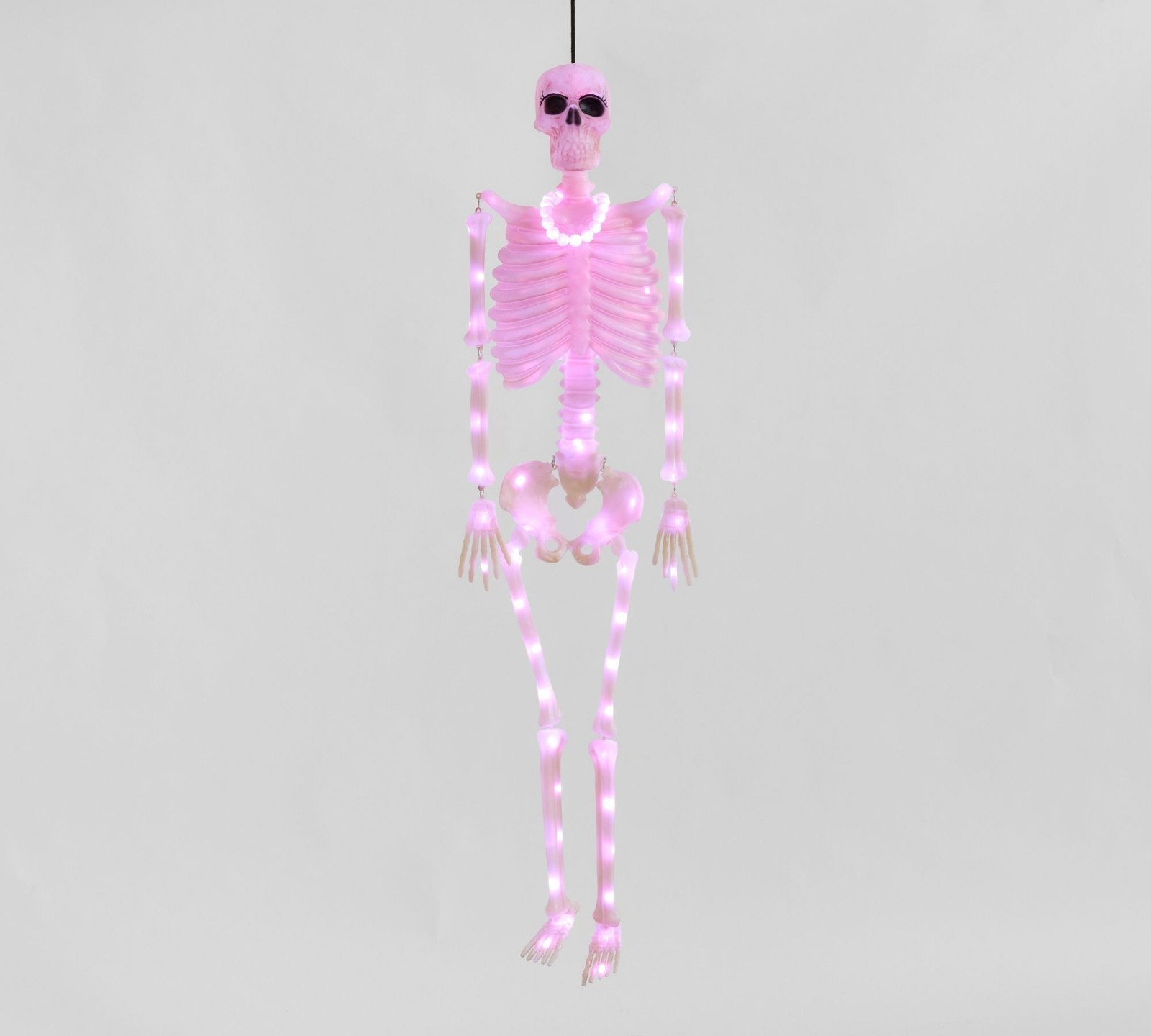 Pottery Barn Lit Mr Bones Skeleton Pink LED Halloween Figurine Lighted