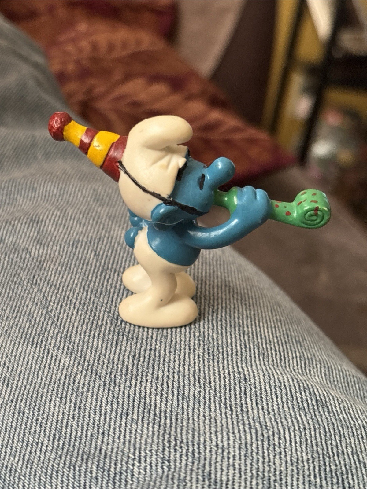 Vintage Schleich Smurf With Birthday Party Horn 🥳 Figure 2007 Vintage Schleich Smurf With Birthday Party Horn 🥳 Figure 2007