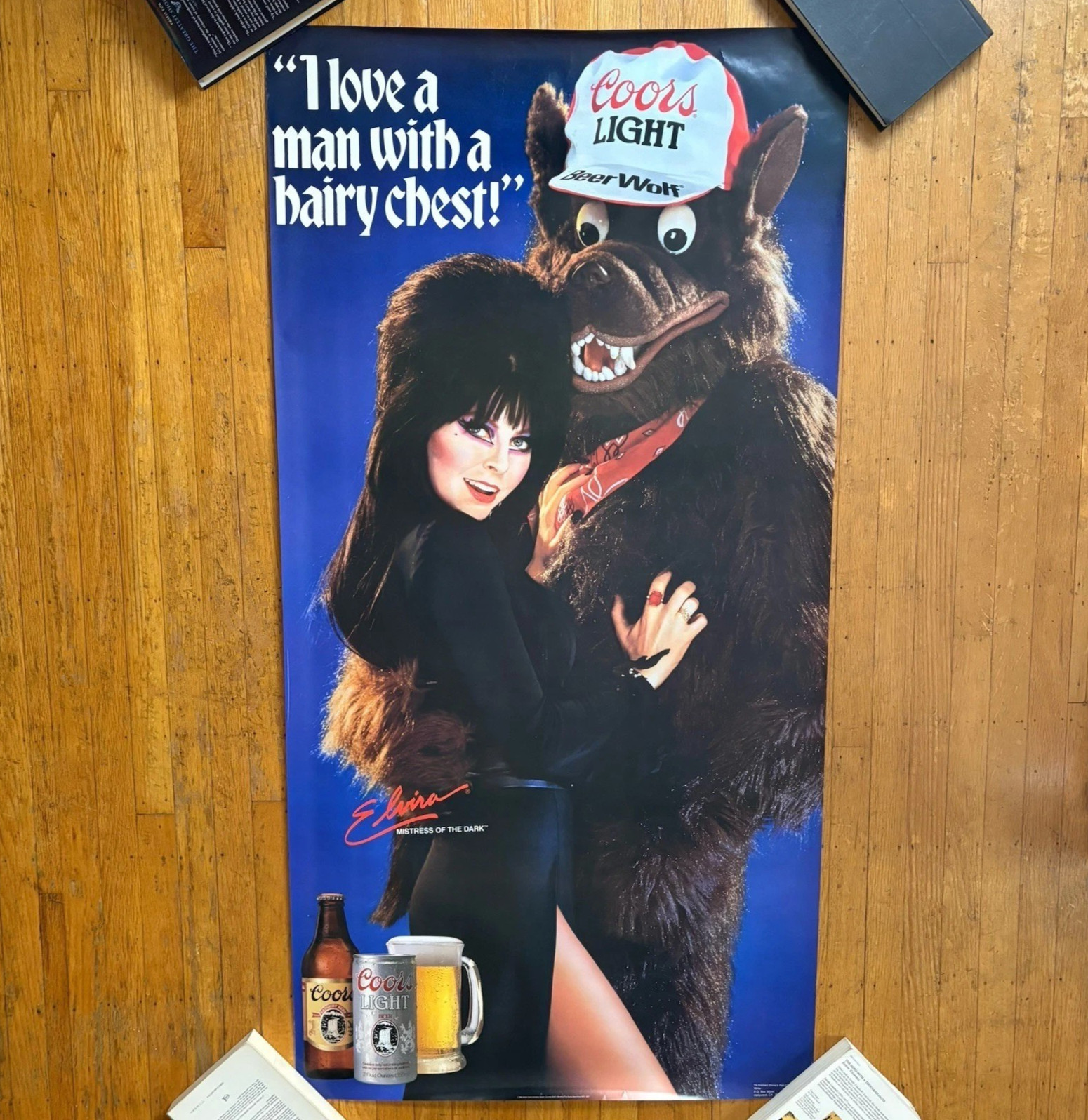 Vtg 1986 Elvira Mistress of the Dark & Beer Wolf Coors 56\ Vtg 1986 Elvira Mistress of the Dark & Beer Wolf Coors 56\