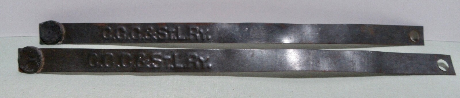 Vintage C.C.C. & St.L.RY Box Car Metal Security Tags  ( Lot of 2 )