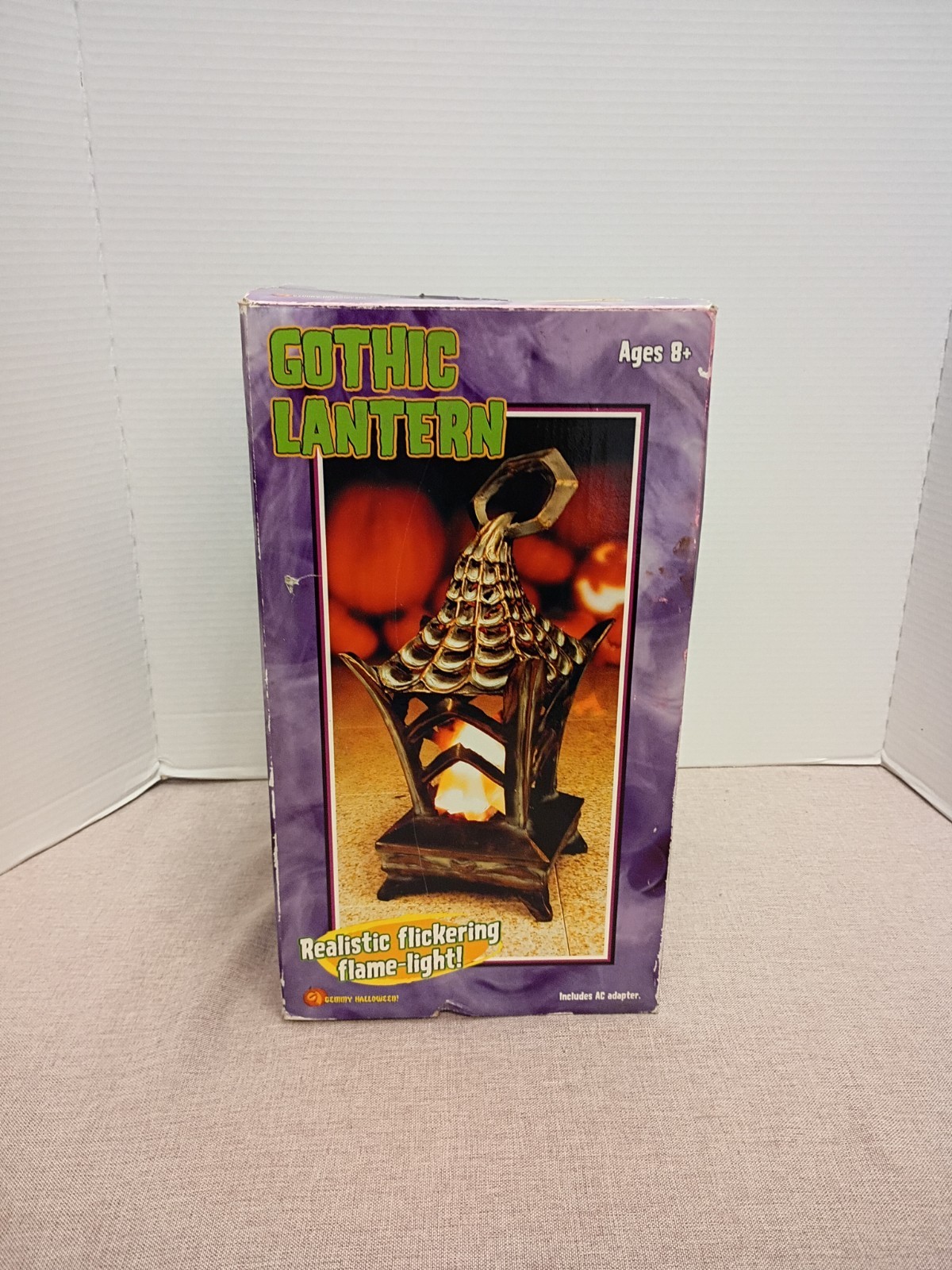 Gemmy Halloween Gothic Lantern Hanging or Tabletop Fabric Flame 2003 NOS READ
