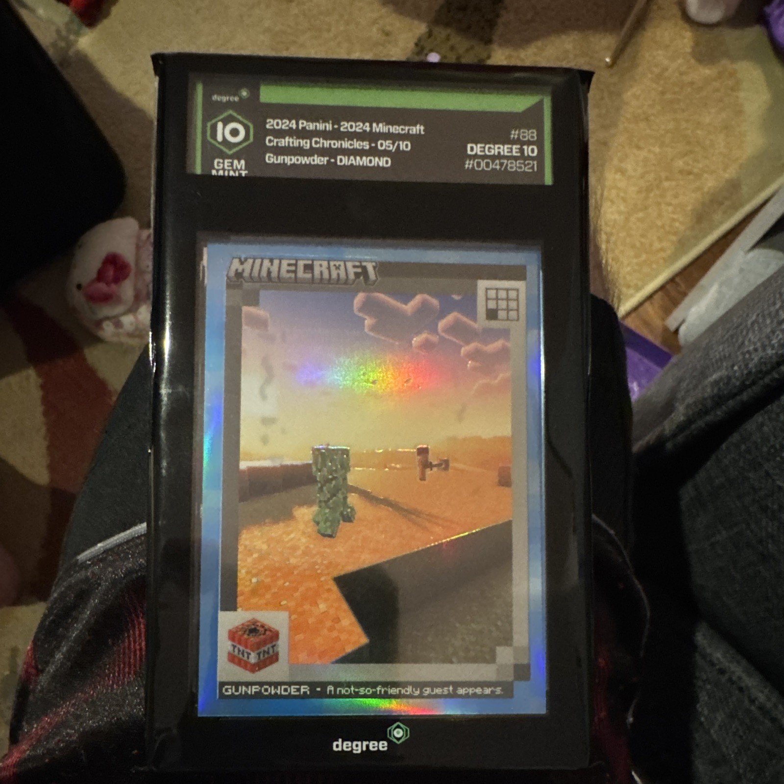 Panini 2024 Minecraft Crafting Chronicles Diamond Creeper Gunpowder #88 05/10