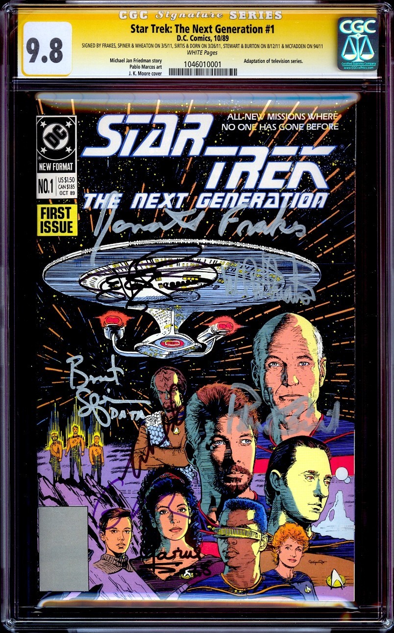 Star Trek: The Next Generation #1 DC Comics CGC SS 9.8 Signed Stewart + 7 Star Trek: The Next Generation #1 DC Comics CGC SS 9.8 Signed Stewart + 7