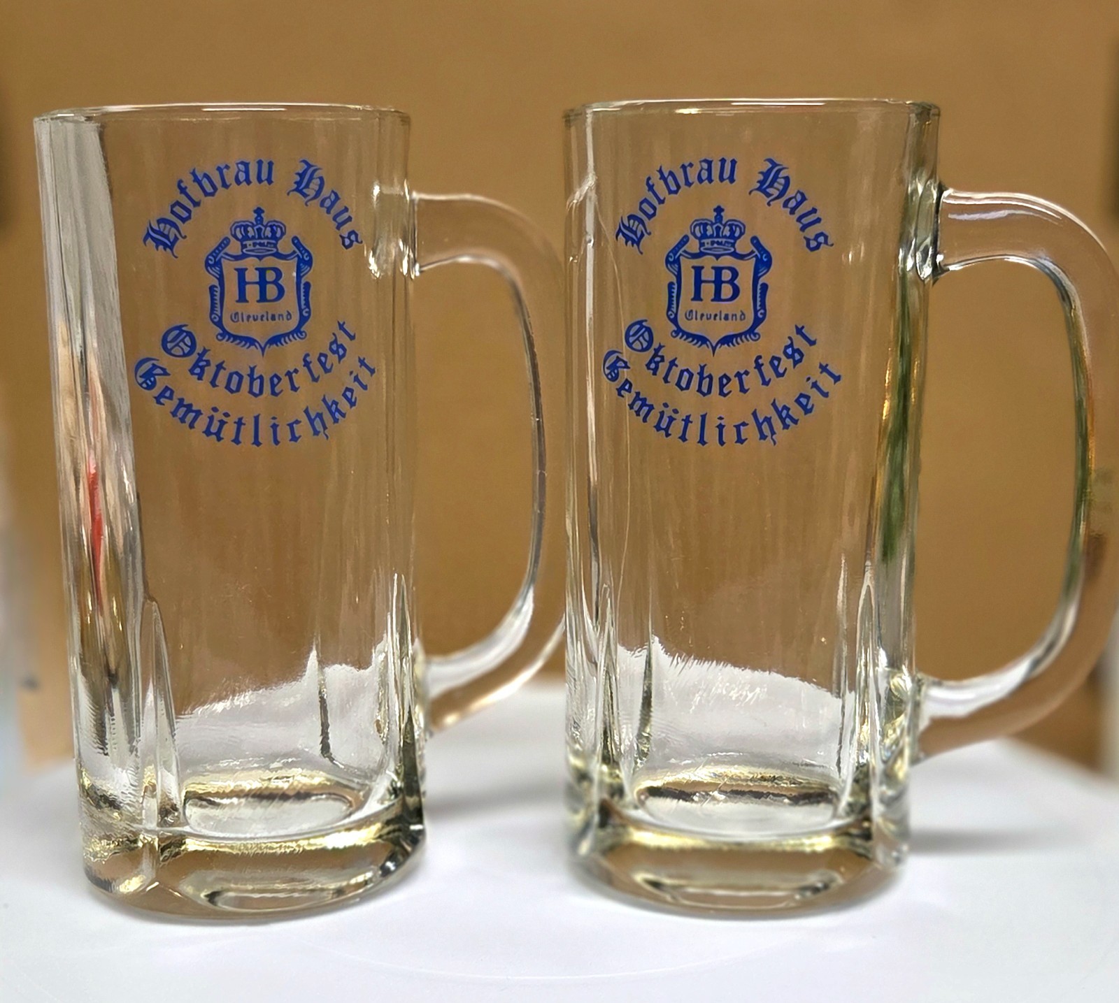 Vtg Hofbrau Haus Cleveland Ohio Oktoberfest Beer Mugs Glass Stein 6\