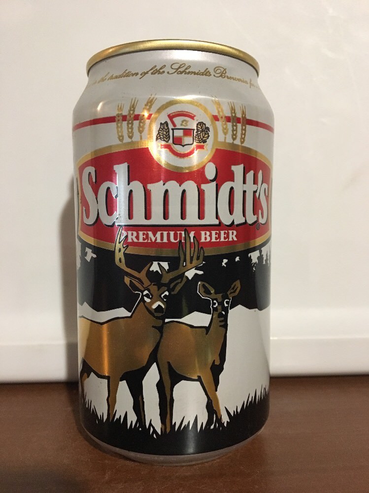 Schmidt's Premium Beer Can 2 Deer Aluminum 12oz Stay Tab Bottom Opened Schmidt's Premium Beer Can 2 Deer Aluminum 12oz Stay Tab Bottom Opened