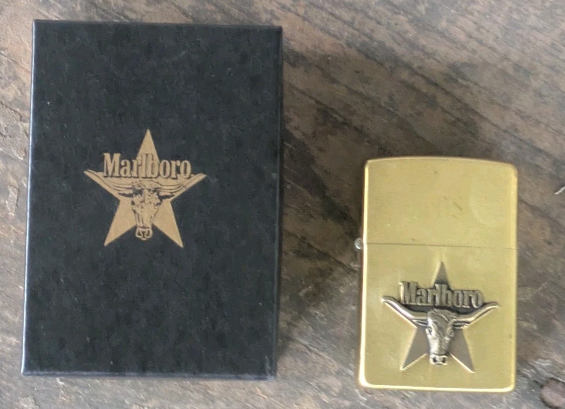 Zippo Marlboro Longhorn Lighter In Box