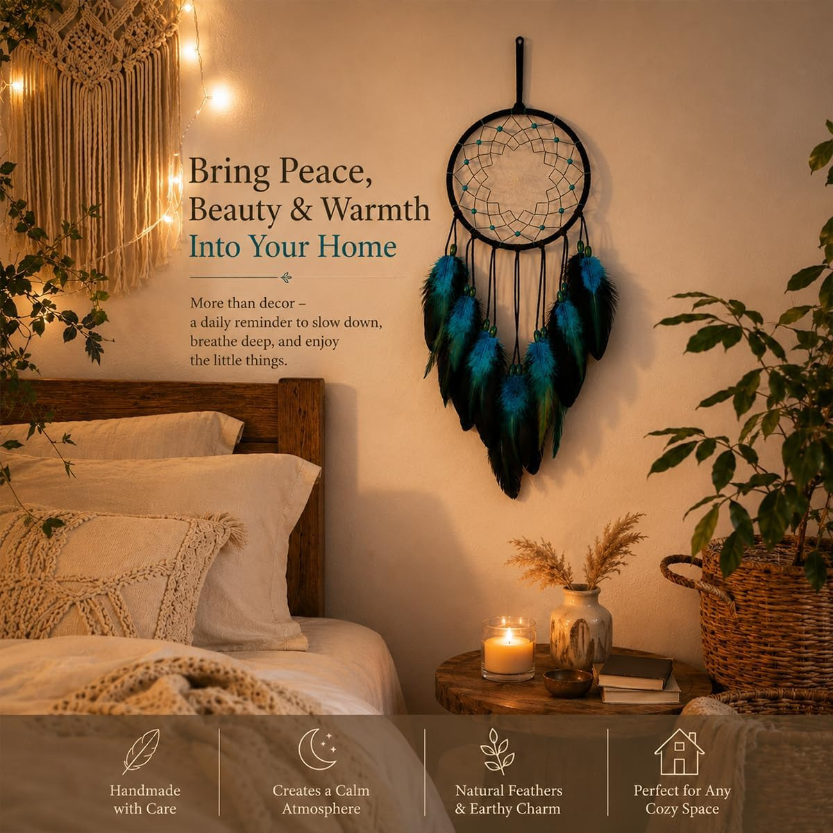 Feather Dream Catcher Handmade Native American Dream Catchers Hanging Decor Art