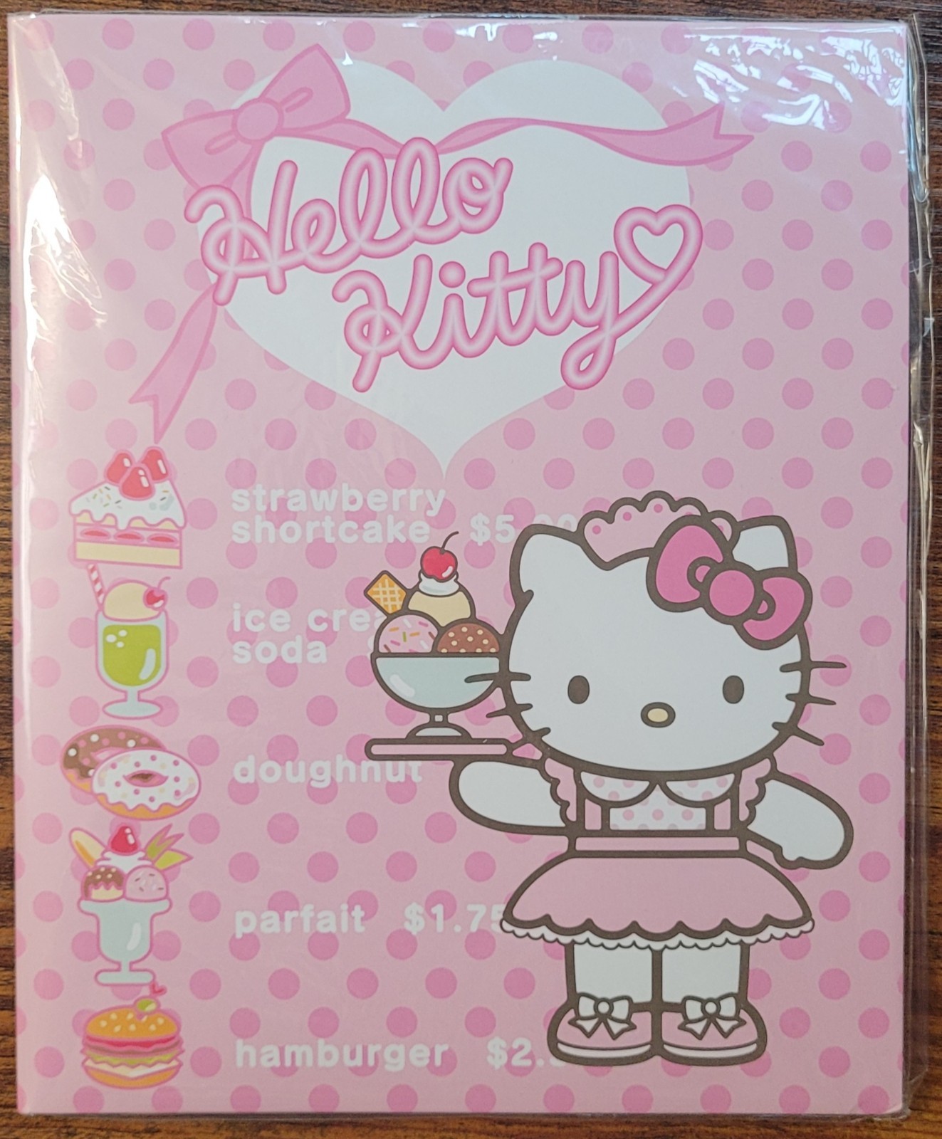 Vintage 2002 Hello Kitty Dessert Cafe Waitress Letter Set Stickers NEW Japan