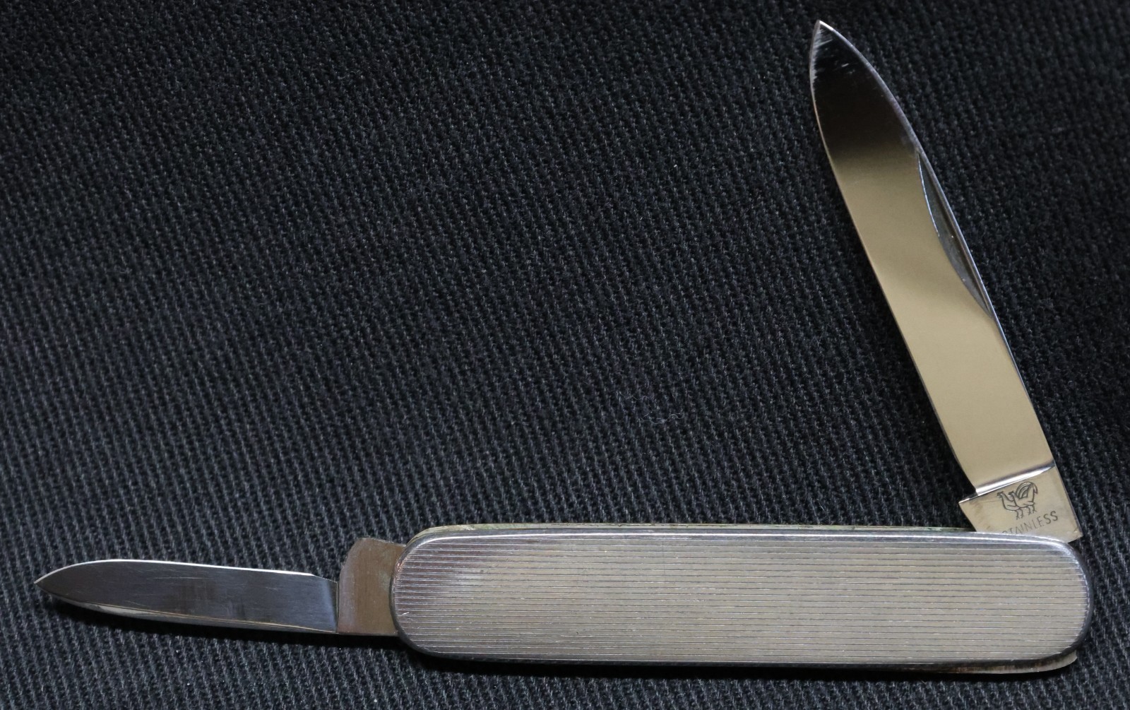 Vintage Bertram Weber Fancy Stainless Gentleman\'s 2 Blade Pocket Knife