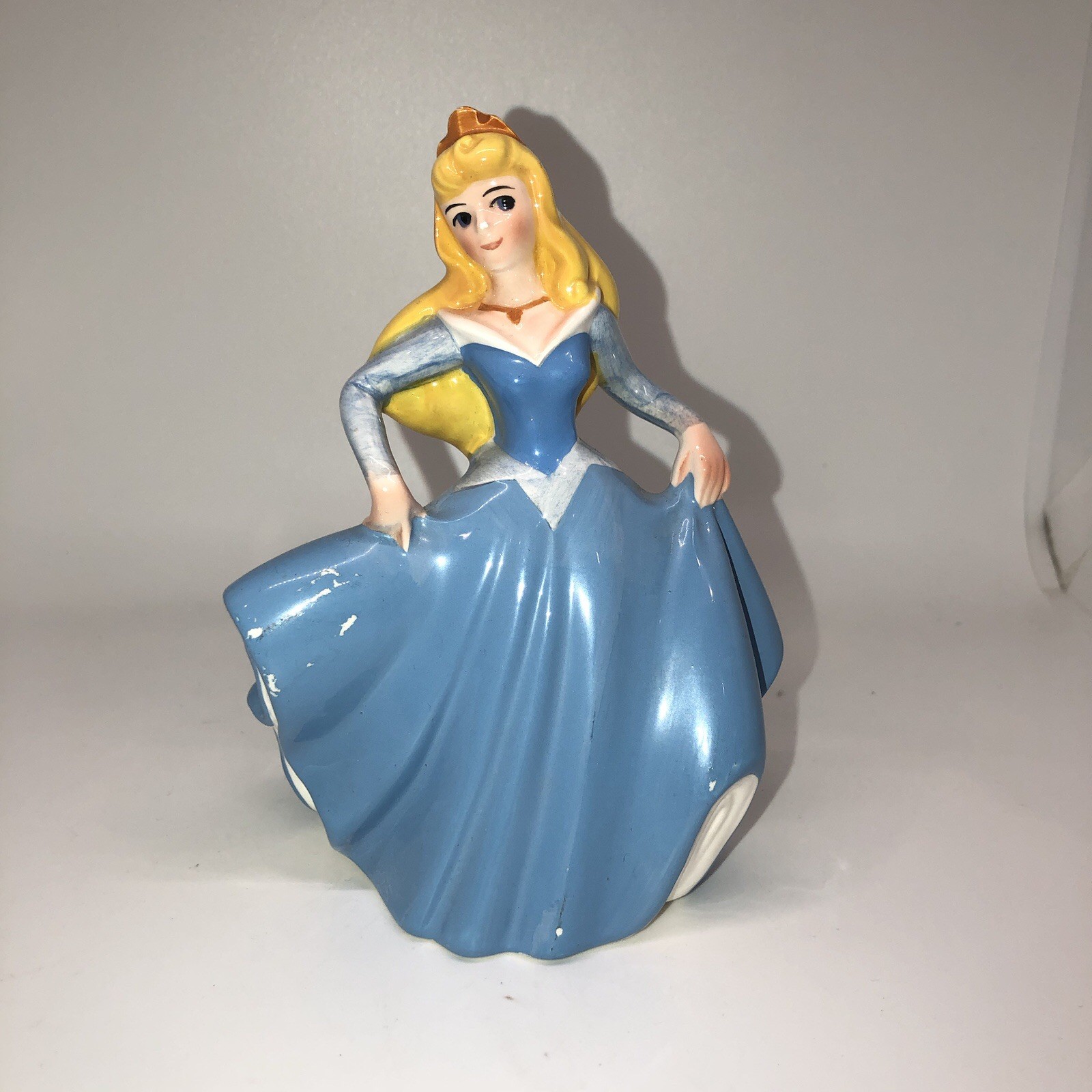 Sleeping Beauty Vintage 6.5” Disney Aurora Blue Dress Porcelain Figurine Japan