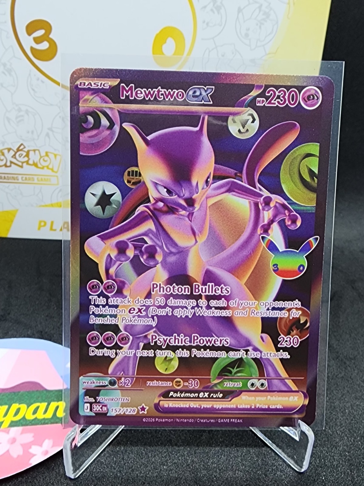 Pokemon Card TCG Mewtwo Ex 157/128 Futuristic Rare 30th Anniversary Celebration.