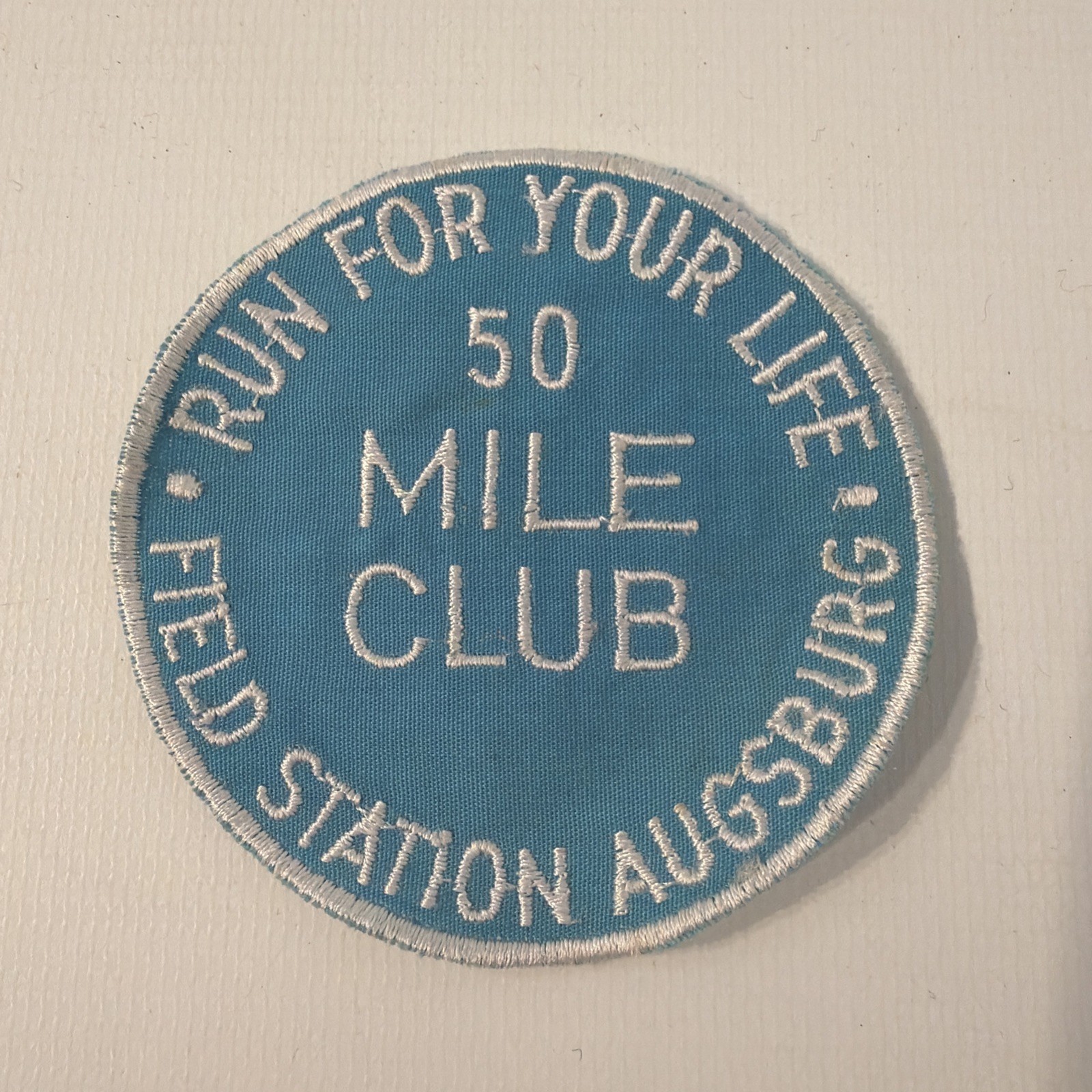 Vintage Cold War Field Station Augsburg 50 Mile Club Patch Army Intel Mesh 3\