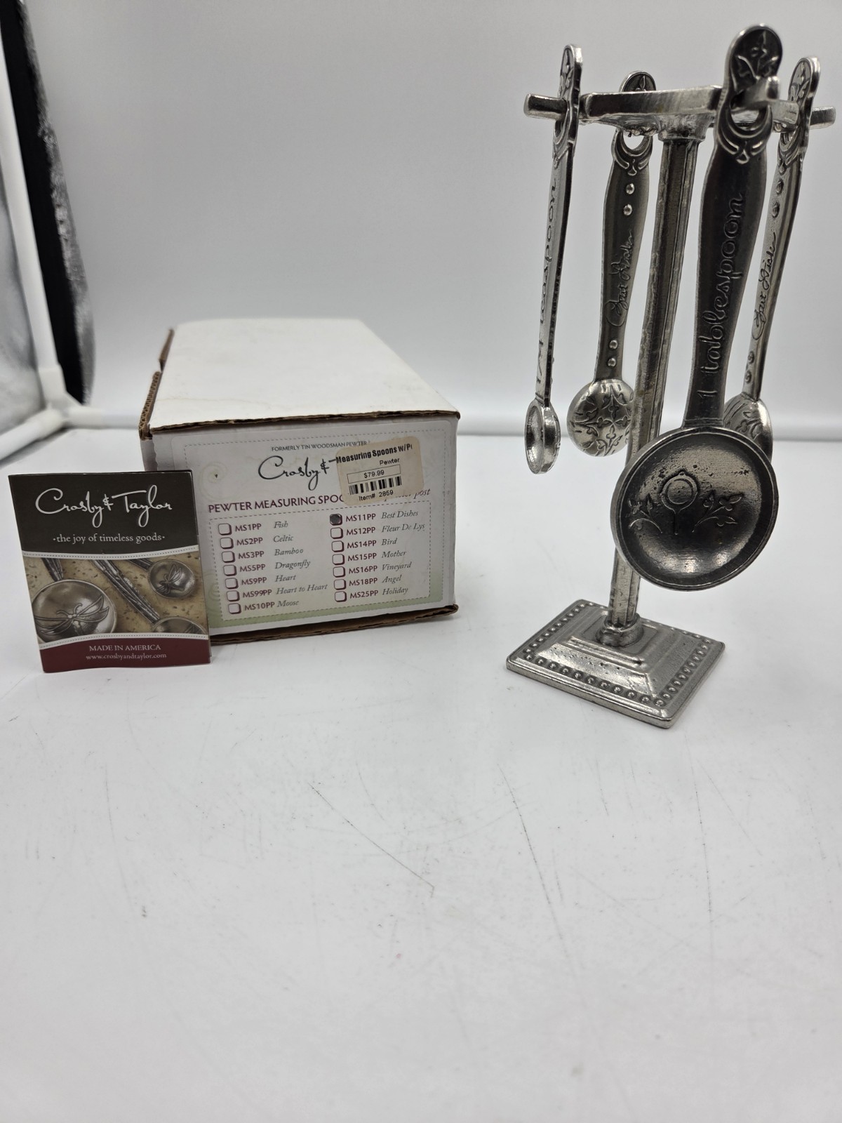 Crosby Taylor Pewter Measuring Spoons Set 7\