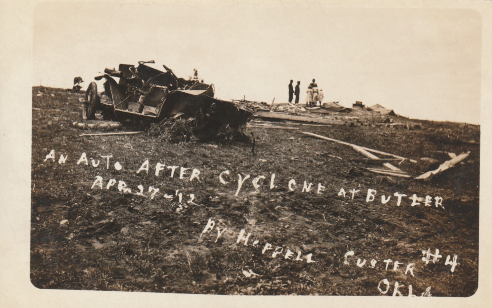 Vintage Postcard 1912 Auto After Cyclone Butler Custer Oklahoma Heppell RPPC Vintage Postcard 1912 Auto After Cyclone Butler Custer Oklahoma Heppell RPPC