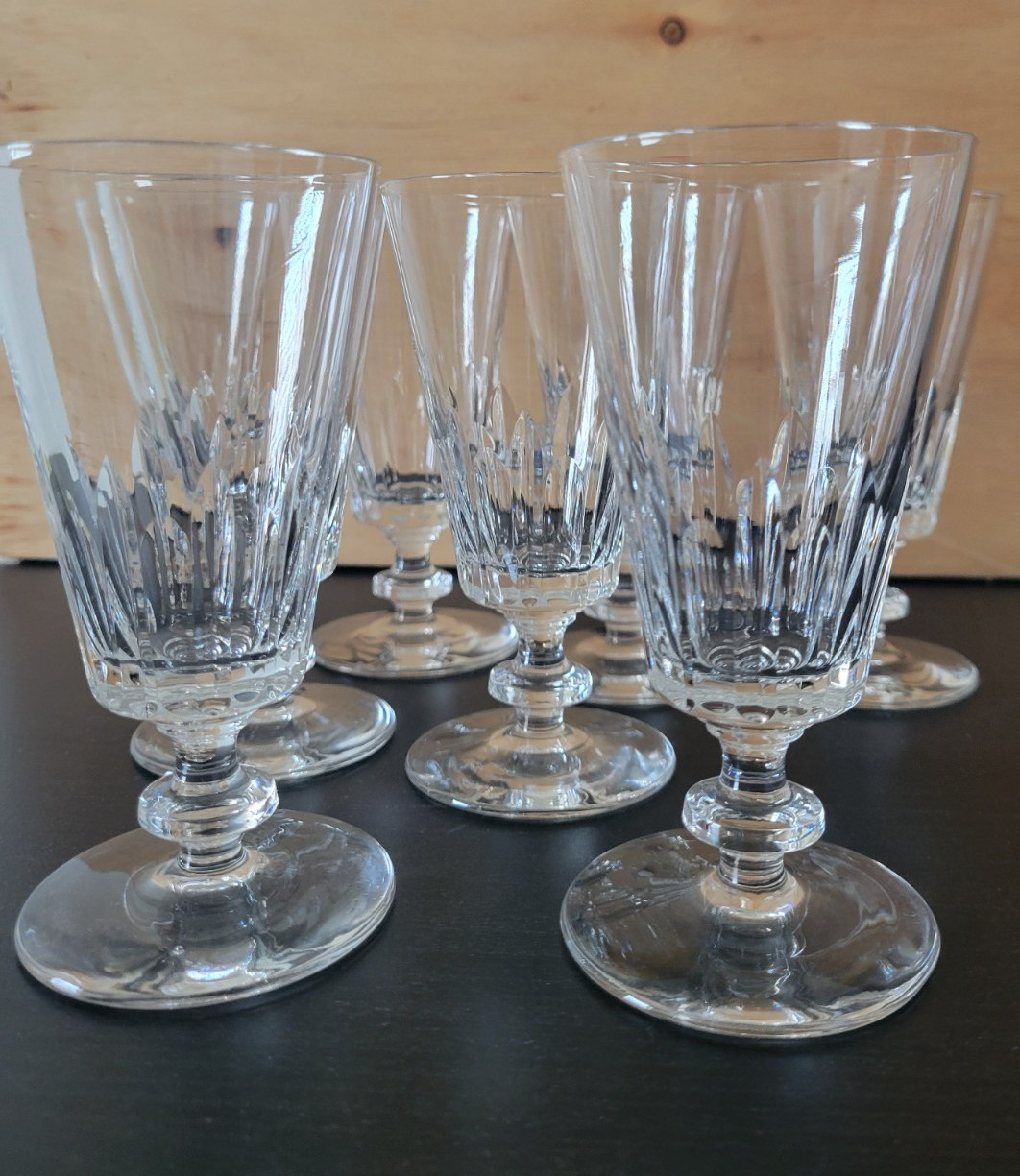 VTG Tiffin Franciscan Crystal Water Goblet Glasses 5\ VTG Tiffin Franciscan Crystal Water Goblet Glasses 5\