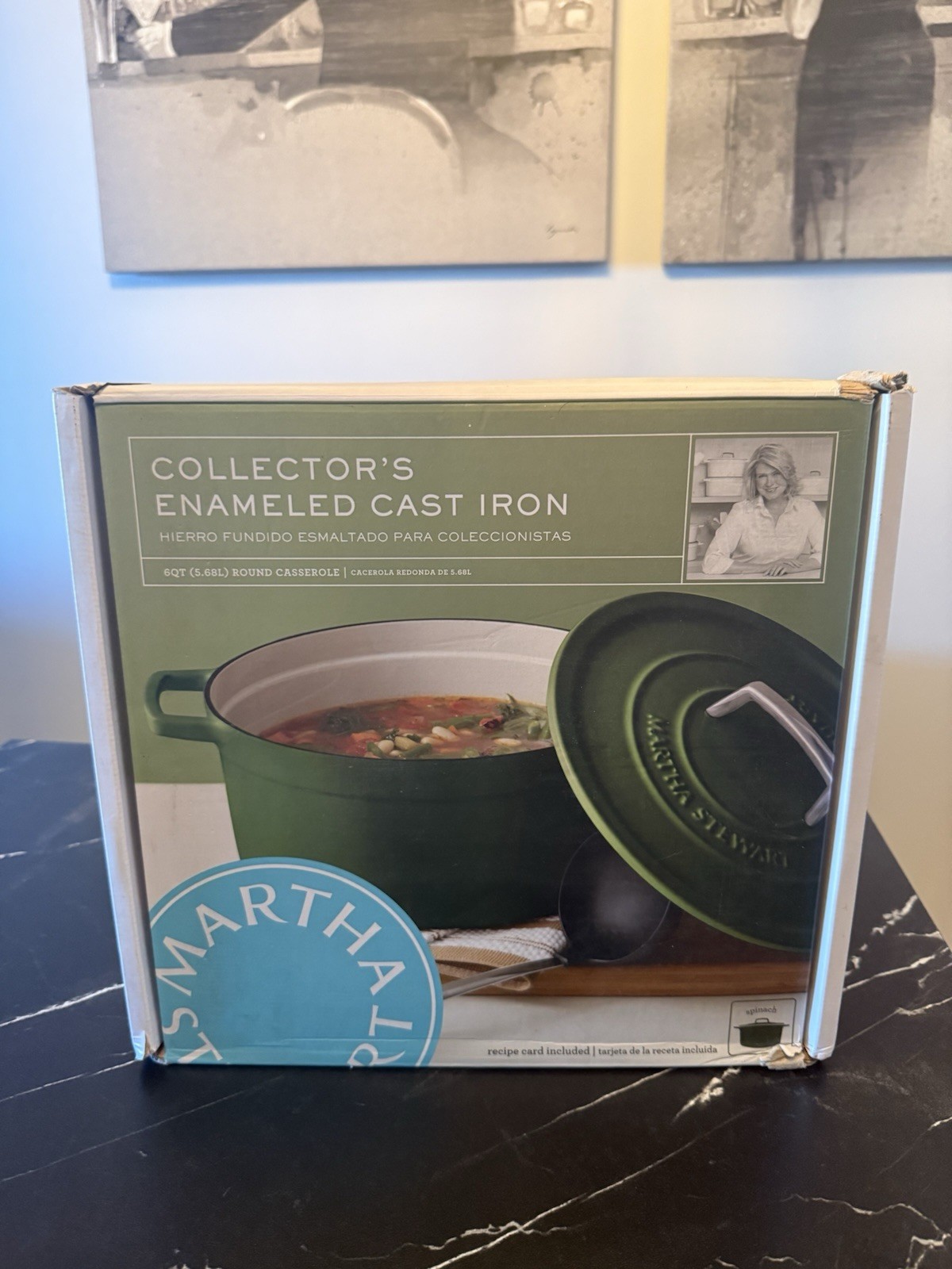 Martha Stewart 6 Qt Enameled Cast Iron Casserole Spinach Discontinued