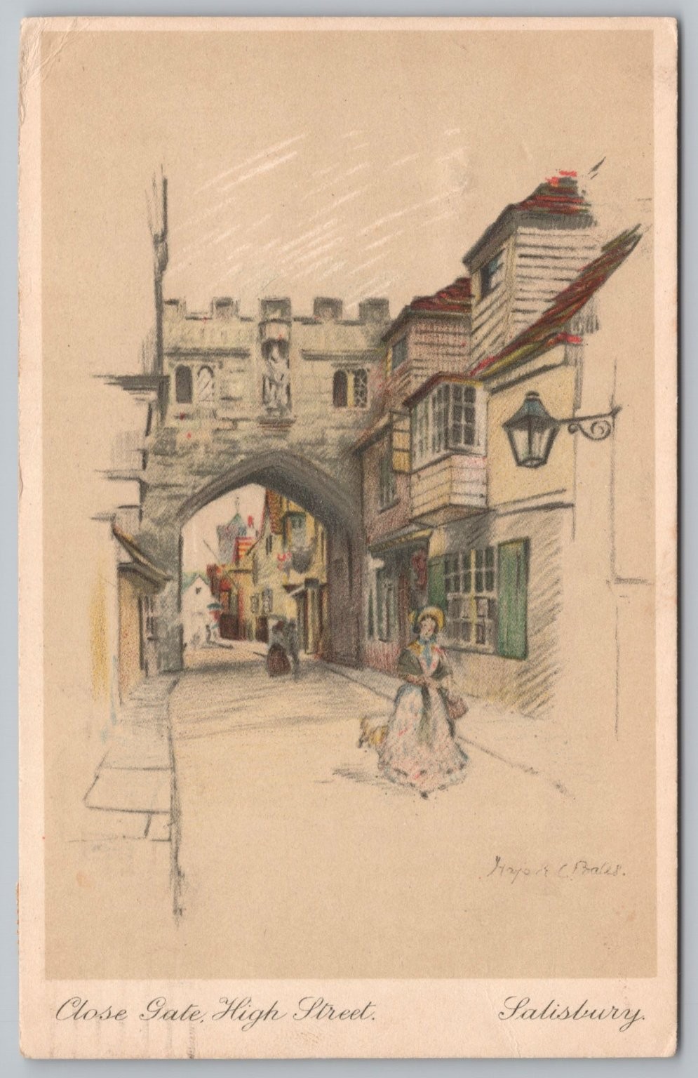 1928 Salisbury England Close Gate High Street M Bales Postcard UK New Preston CT 1928 Salisbury England Close Gate High Street M Bales Postcard UK New Preston CT