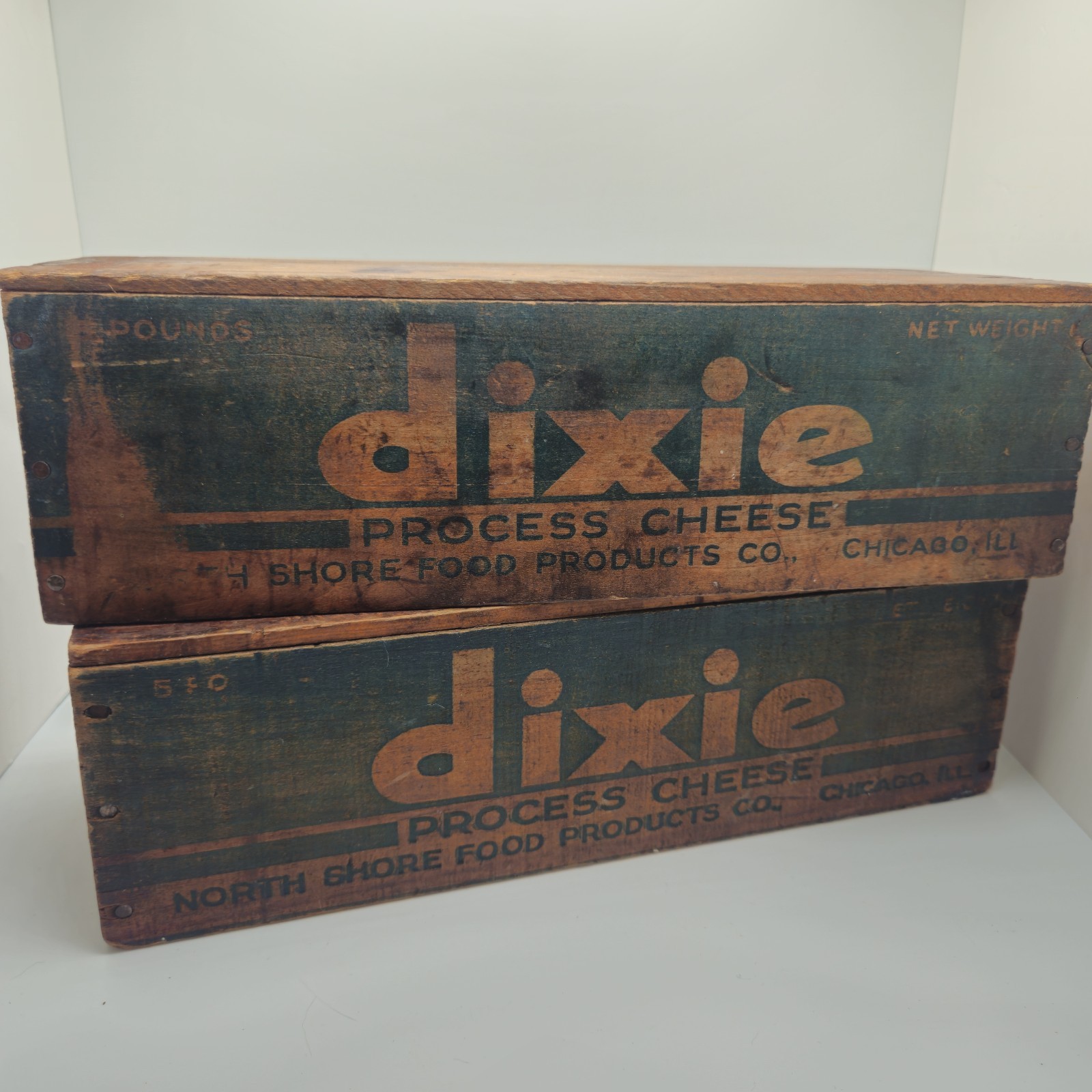 DIXIE CHESSE BOX 5LB CHICAGO ILL Two Boxes DIXIE CHESSE BOX 5LB CHICAGO ILL Two Boxes