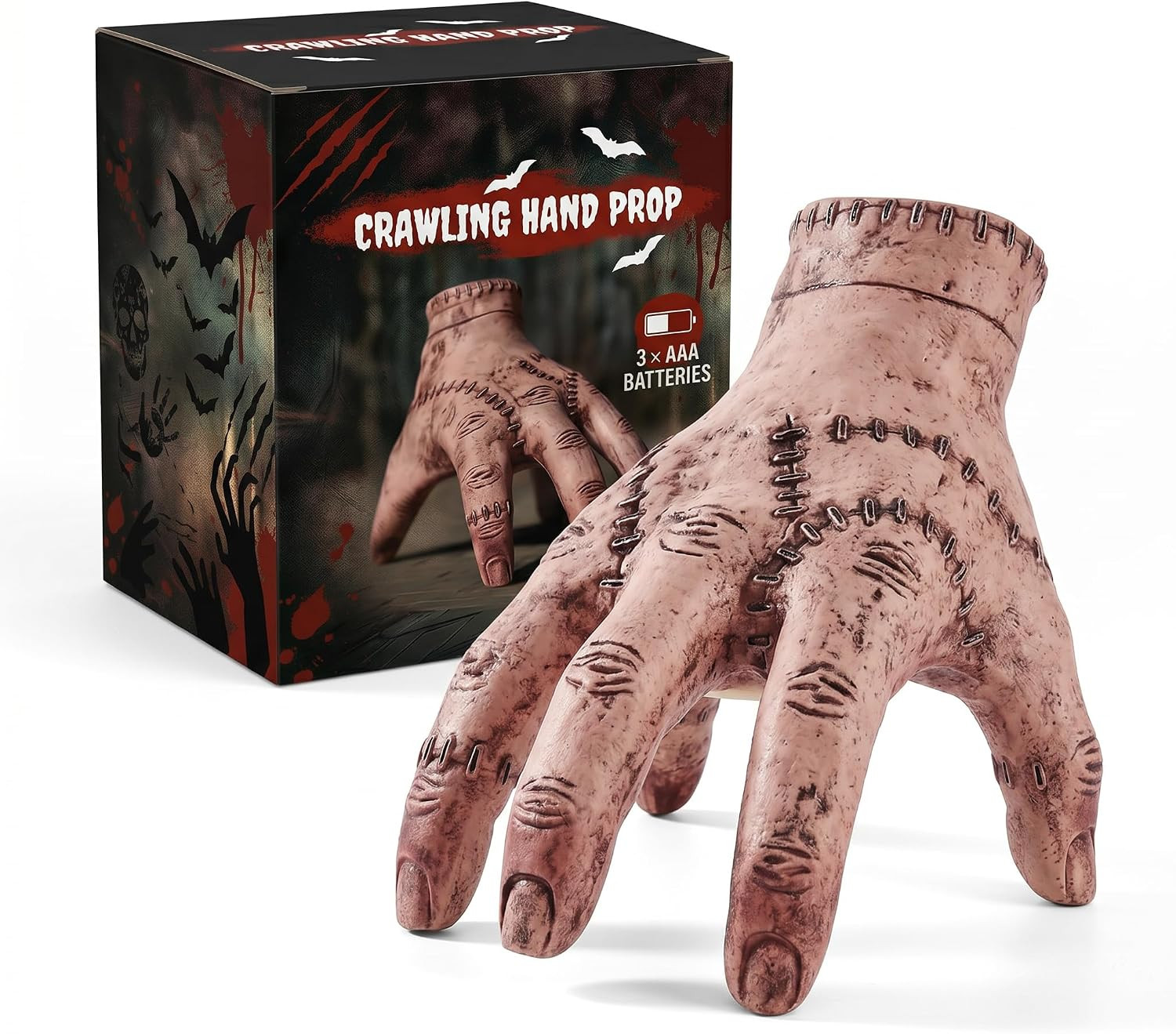 Creepy Sound-Activated Crawling Zombie Hand for Halloween Decor & Parties Creepy Sound-Activated Crawling Zombie Hand for Halloween Decor & Parties