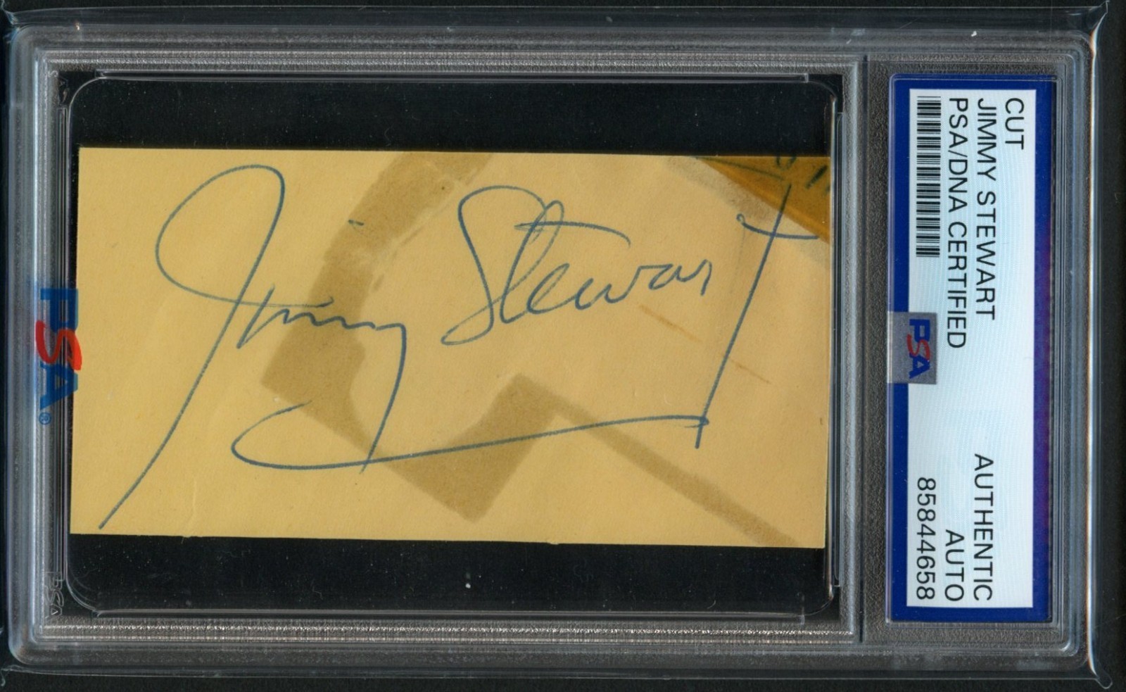 Jimmy Stewart signed autograph 2x3.5 Cut Actor It's A Wonderful Life PSA Slabbed
