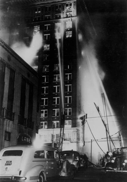 Fire at Winecoff Hotel Atlanta Georgia when 116 people died The ho- Old Photo