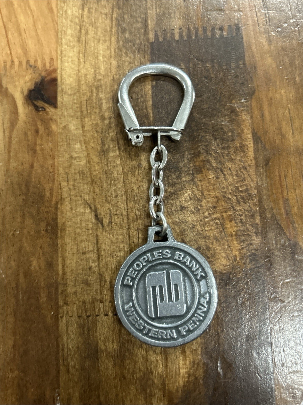 Vintage People’s Bank Western Penna Souvenir Keychain Key Ring