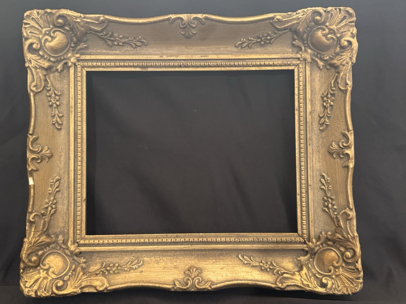VTG Dutch gold ornate picture frame Baroque Rococo Scalloped Scrollwork 12x14