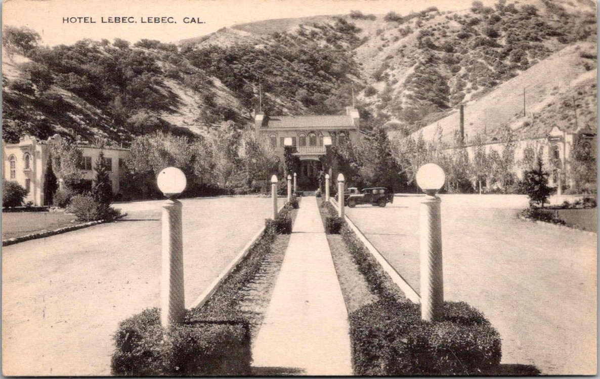 c1930 Hotel Lebec Exterior View Lebec California CA Artvue Kern County Postcard c1930 Hotel Lebec Exterior View Lebec California CA Artvue Kern County Postcard
