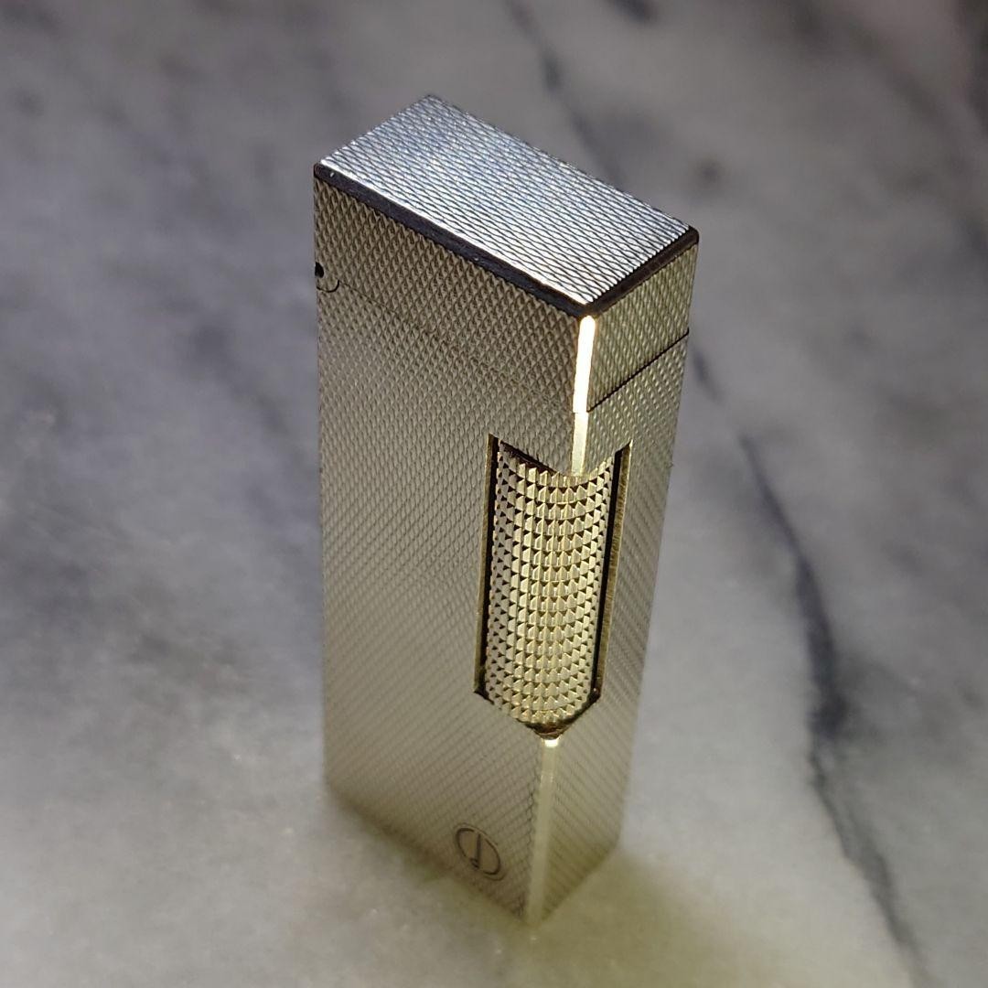 Vintage Dunhill Rolla gas lighter Silver Barley ⓓ mark Working Condition