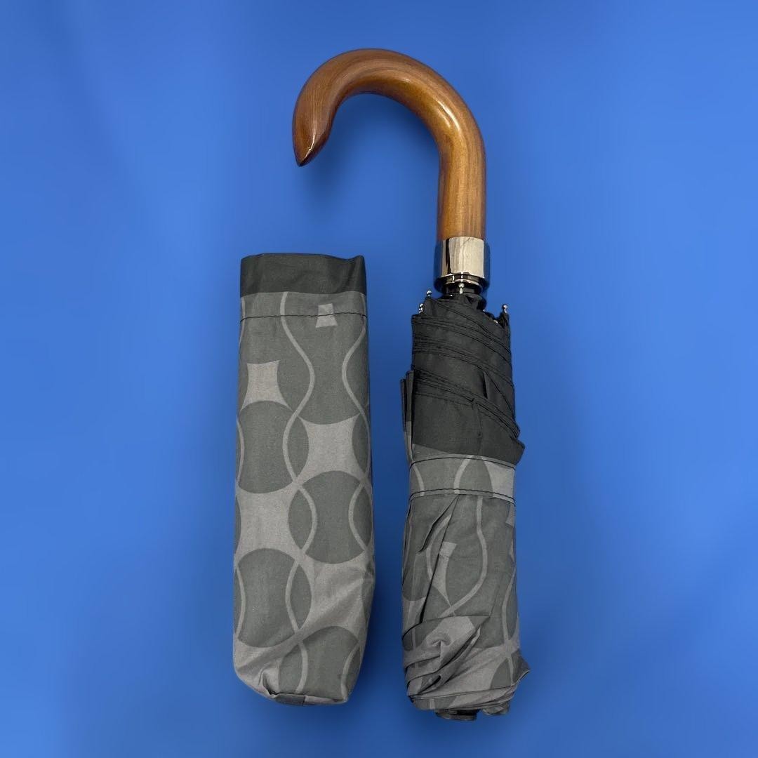 Lacoste Folding Umbrella Wooden Handle Men Rare French Model Limited Edition VHT