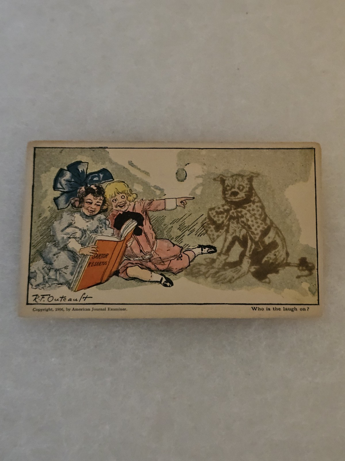 1906 HEAT SENSITIVE NOVELTY PC BUSTER BROWN THE LAUGH IS ON TIGE R F OUTCAULT 1906 HEAT SENSITIVE NOVELTY PC BUSTER BROWN THE LAUGH IS ON TIGE R F OUTCAULT