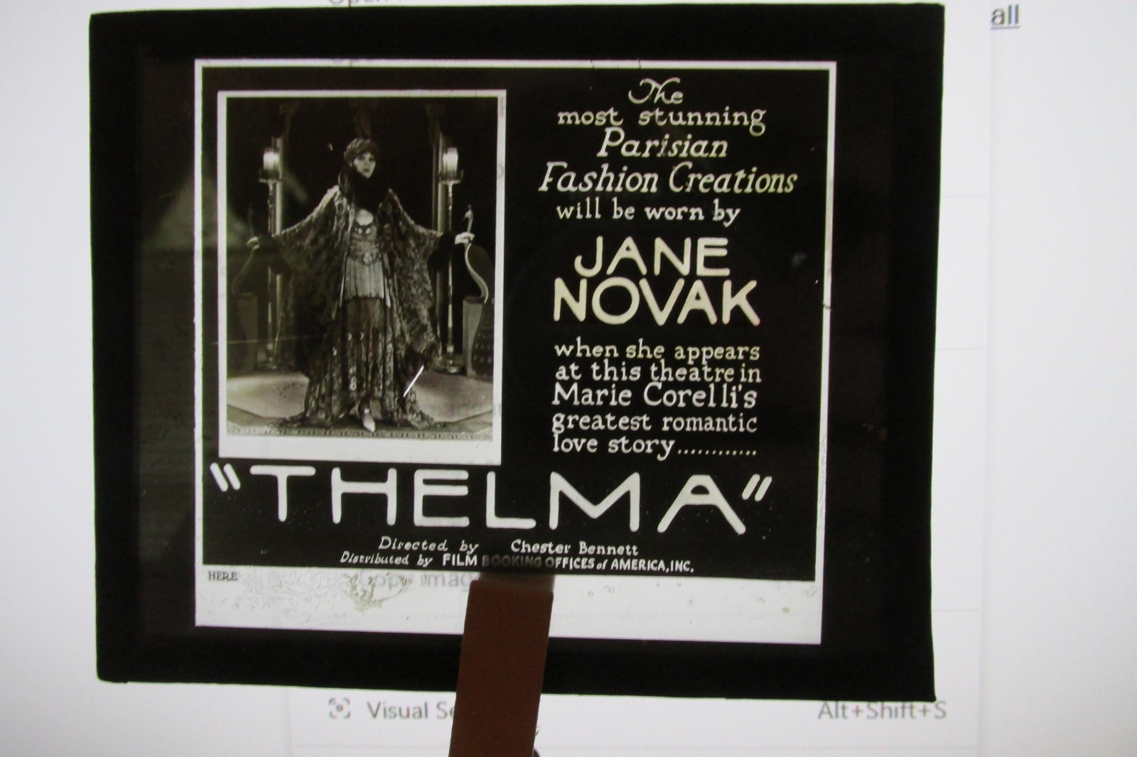 Vintage Jane Novak Magic Lantern Glass Movie Slide 