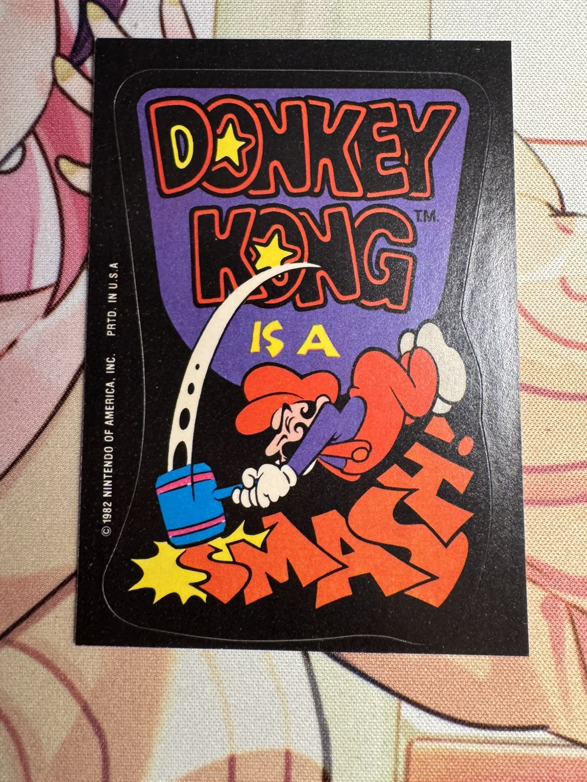 1982 Topps Donkey Kong Sticker Nintendo Super Mario DONKEY KONG IS SMASH NM 1982 Topps Donkey Kong Sticker Nintendo Super Mario DONKEY KONG IS SMASH NM