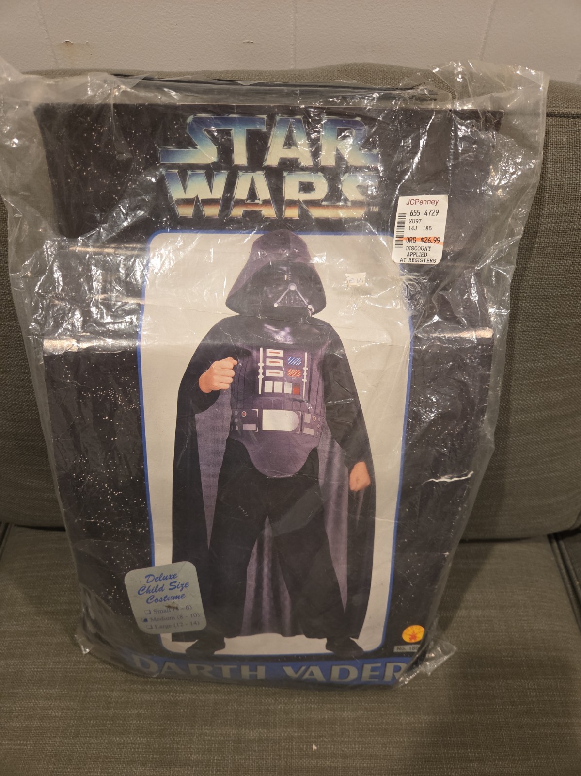 Vintage 1994 Star Wars Darth Vader Childrens Halloween Costume No. 18916 Rubies Vintage 1994 Star Wars Darth Vader Childrens Halloween Costume No. 18916 Rubies