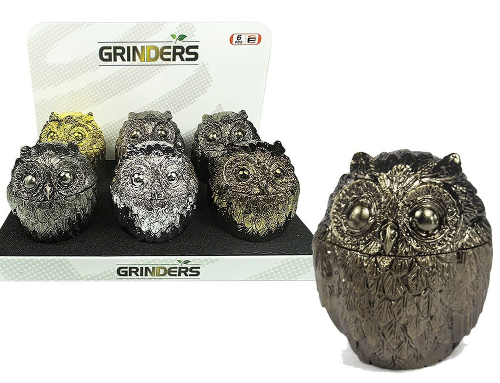 1 Vintage Metal Owl Tobacco Grinder 4 Piece Zinc Teeth Herb Crusher Spice Mill 1 Vintage Metal Owl Tobacco Grinder 4 Piece Zinc Teeth Herb Crusher Spice Mill